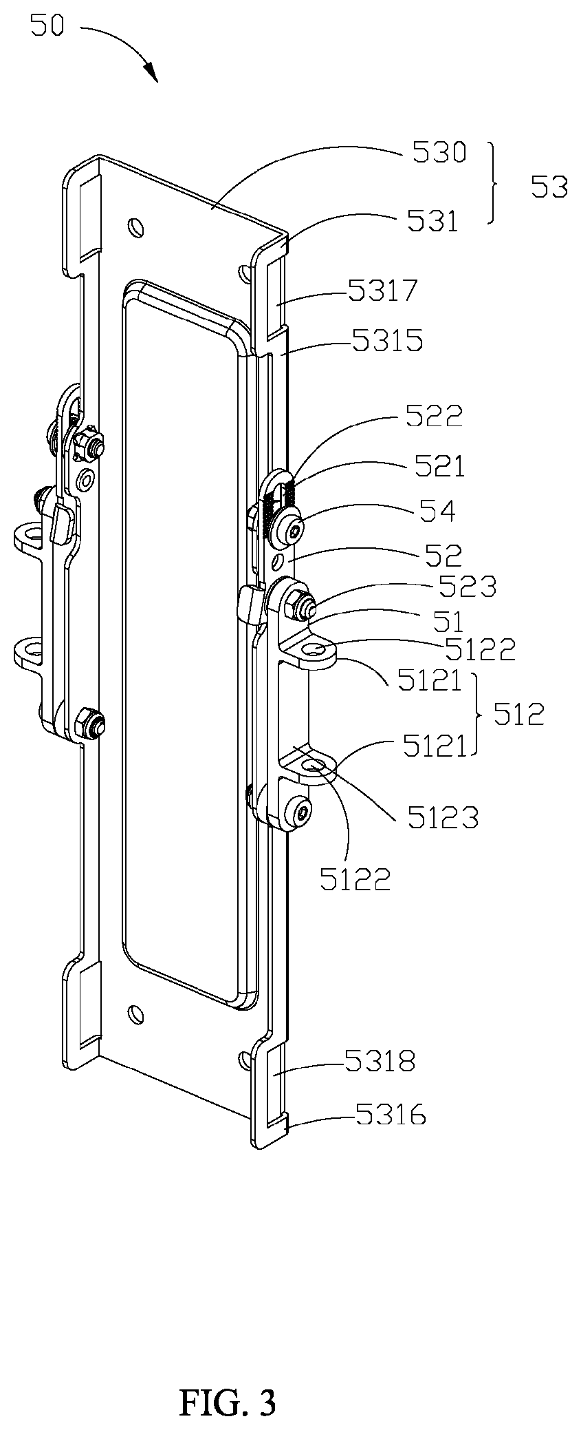 Patent US11779115 Figure 3 – Display mounting apparatus