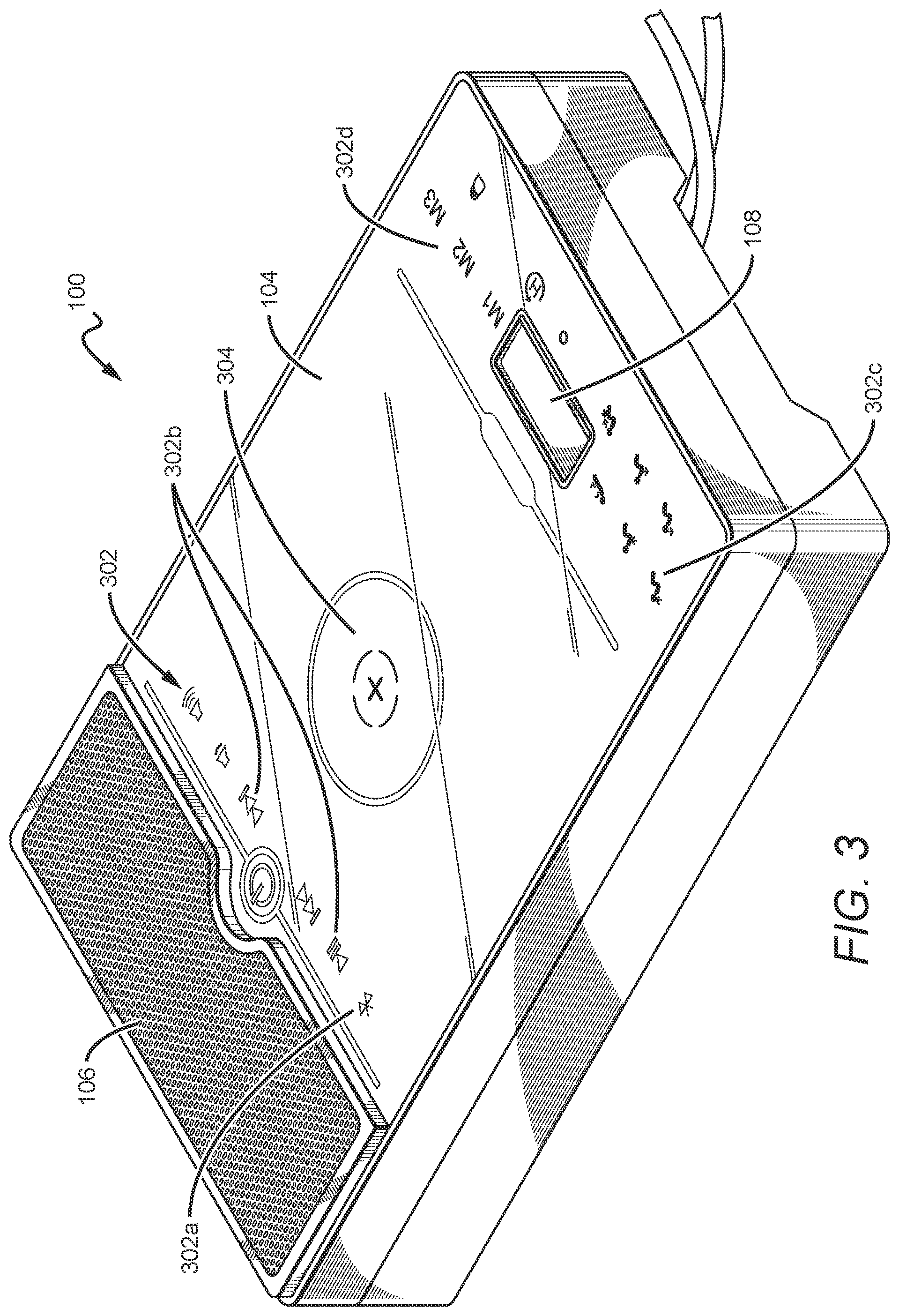 Patent US11779116 Figure 3 – Control panel for furniture and home entertainment system