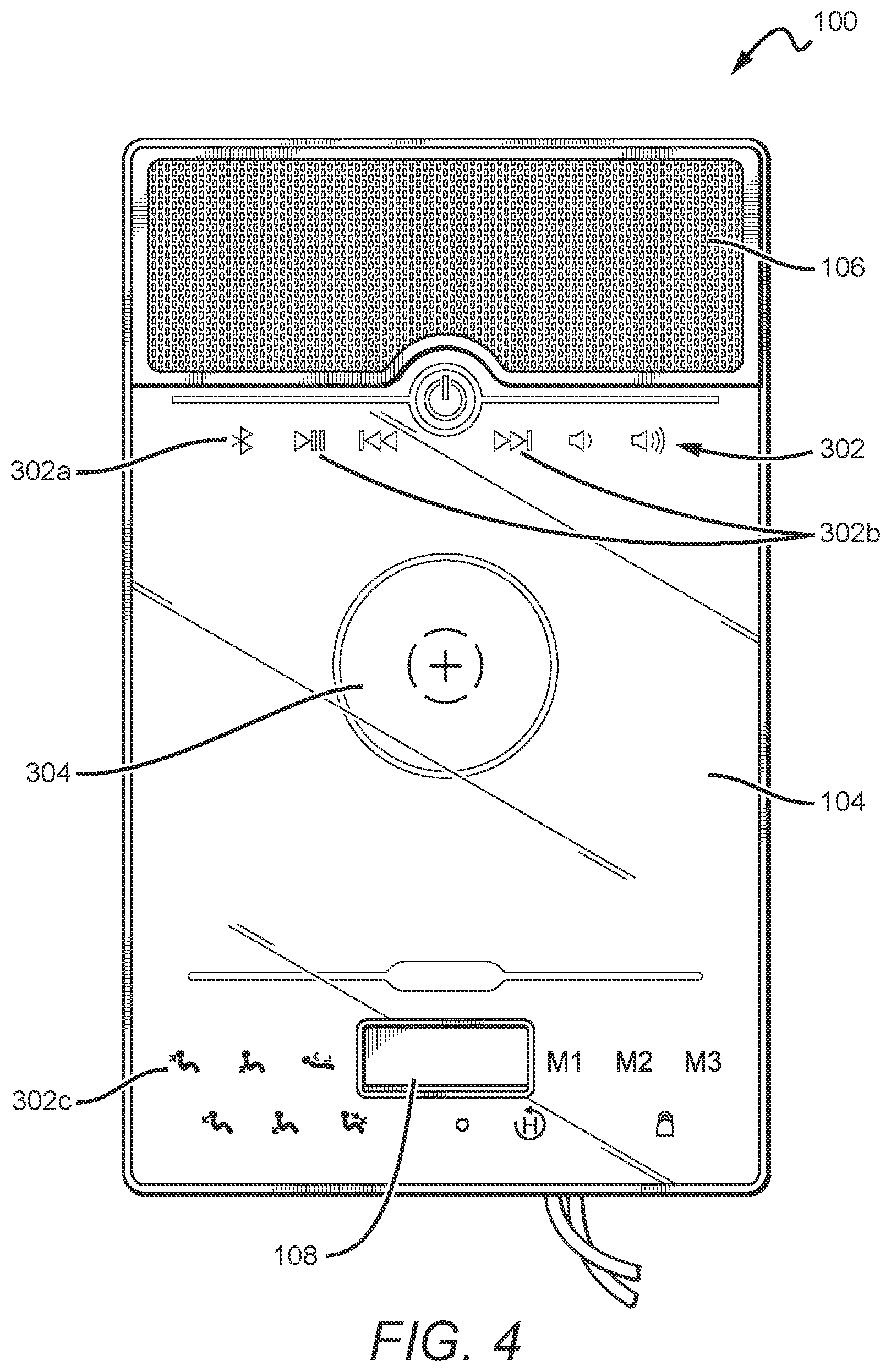Patent US11779116 Figure 4 – Control panel for furniture and home entertainment system