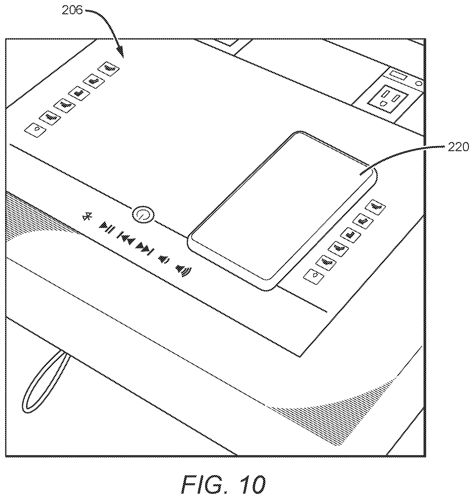 Patent US11779116 Figure 8 – Control panel for furniture and home entertainment system