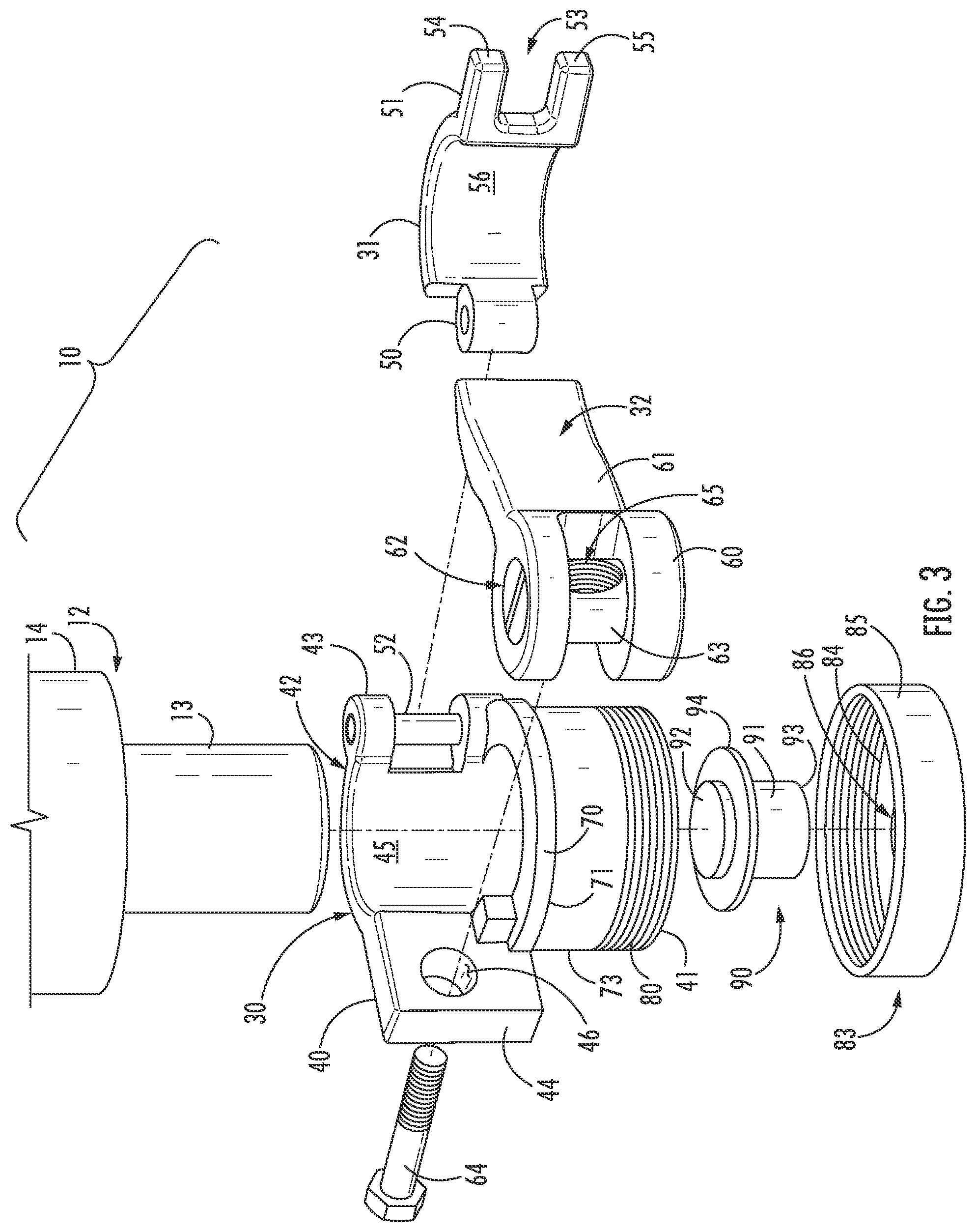 Patent US11779118 Figure 4 – Seat plate gas cylinder quick-release device
