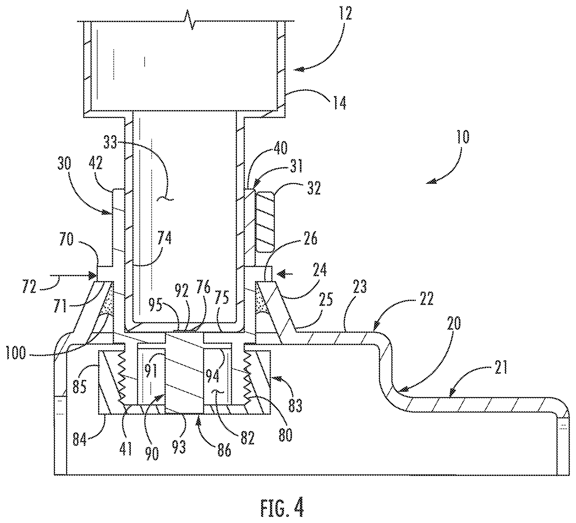 Patent US11779118 Figure 5 – Seat plate gas cylinder quick-release device