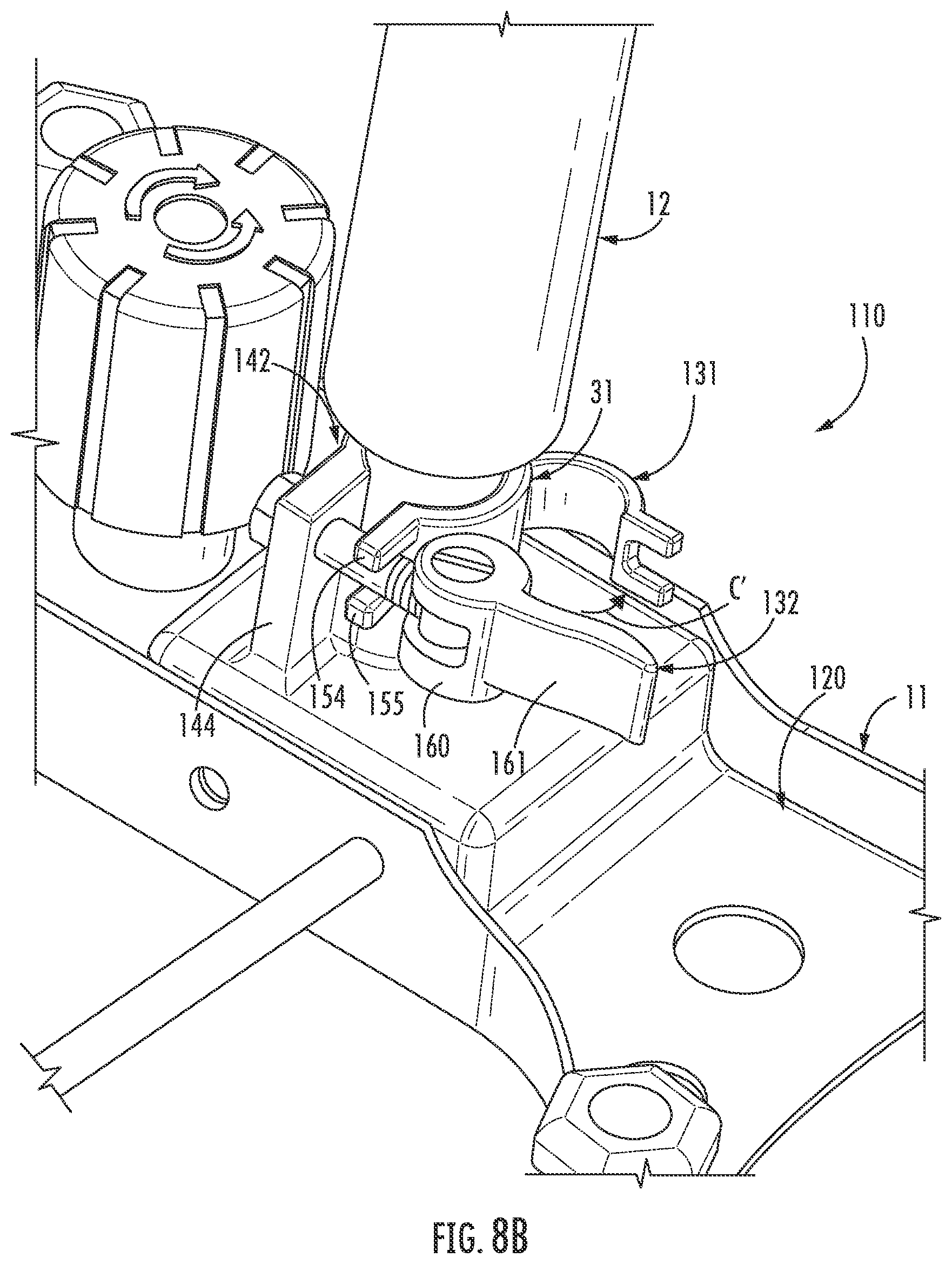 Patent US11779118 Figure 12 – Seat plate gas cylinder quick-release device