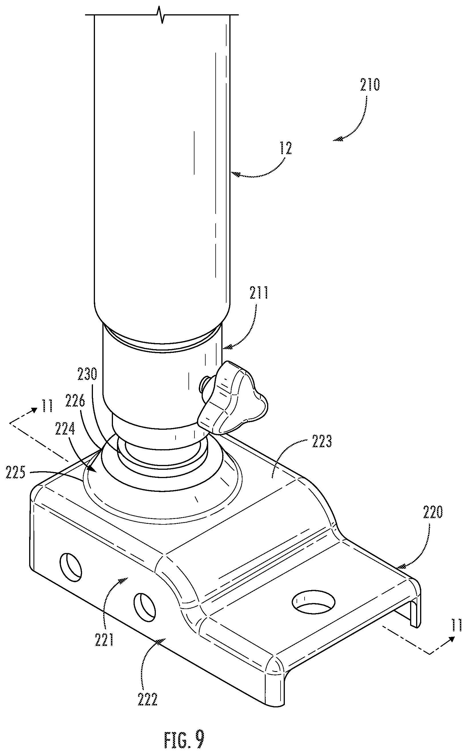 Patent US11779118 Figure 14 – Seat plate gas cylinder quick-release device