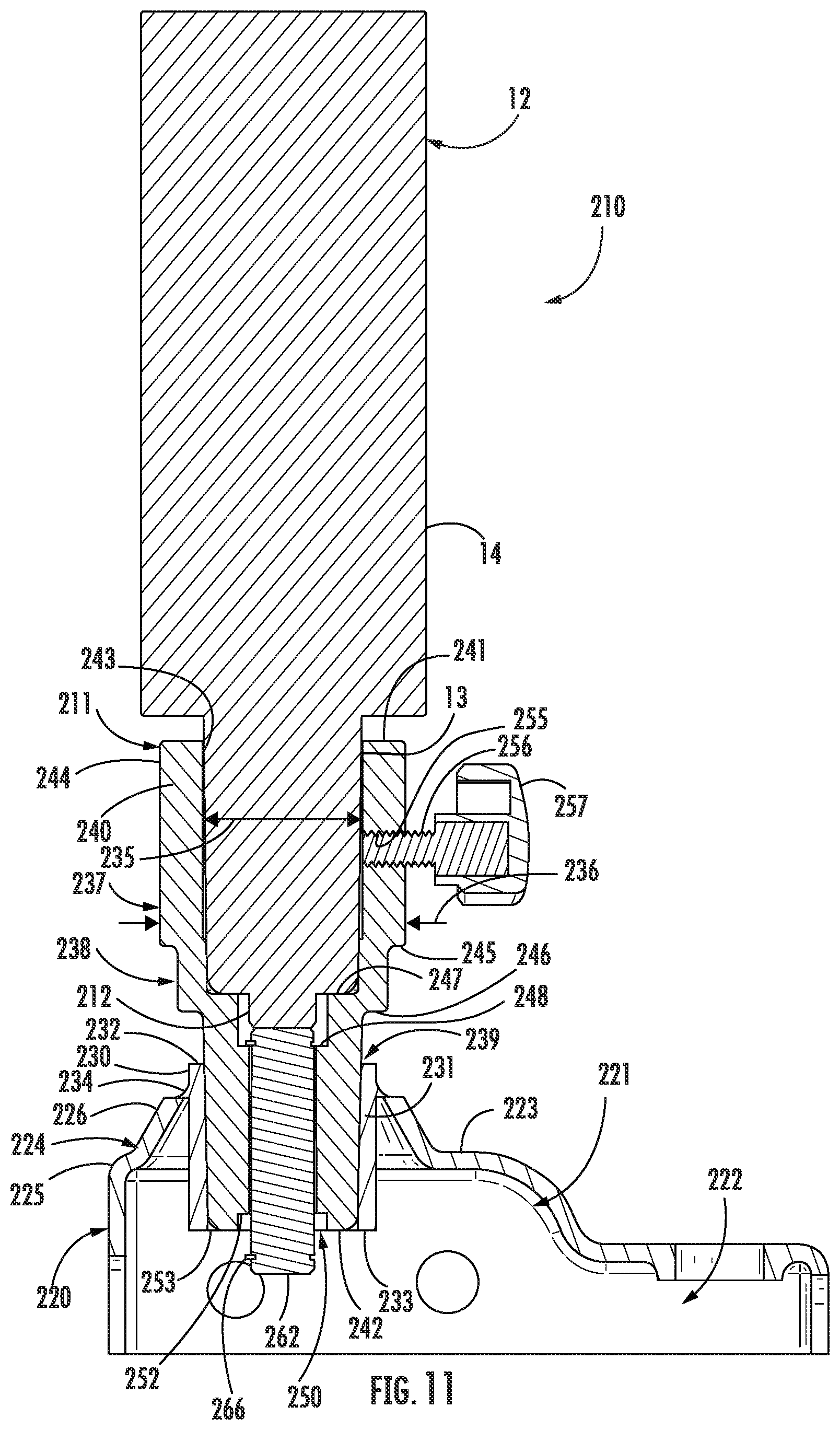 Patent US11779118 Figure 16 – Seat plate gas cylinder quick-release device