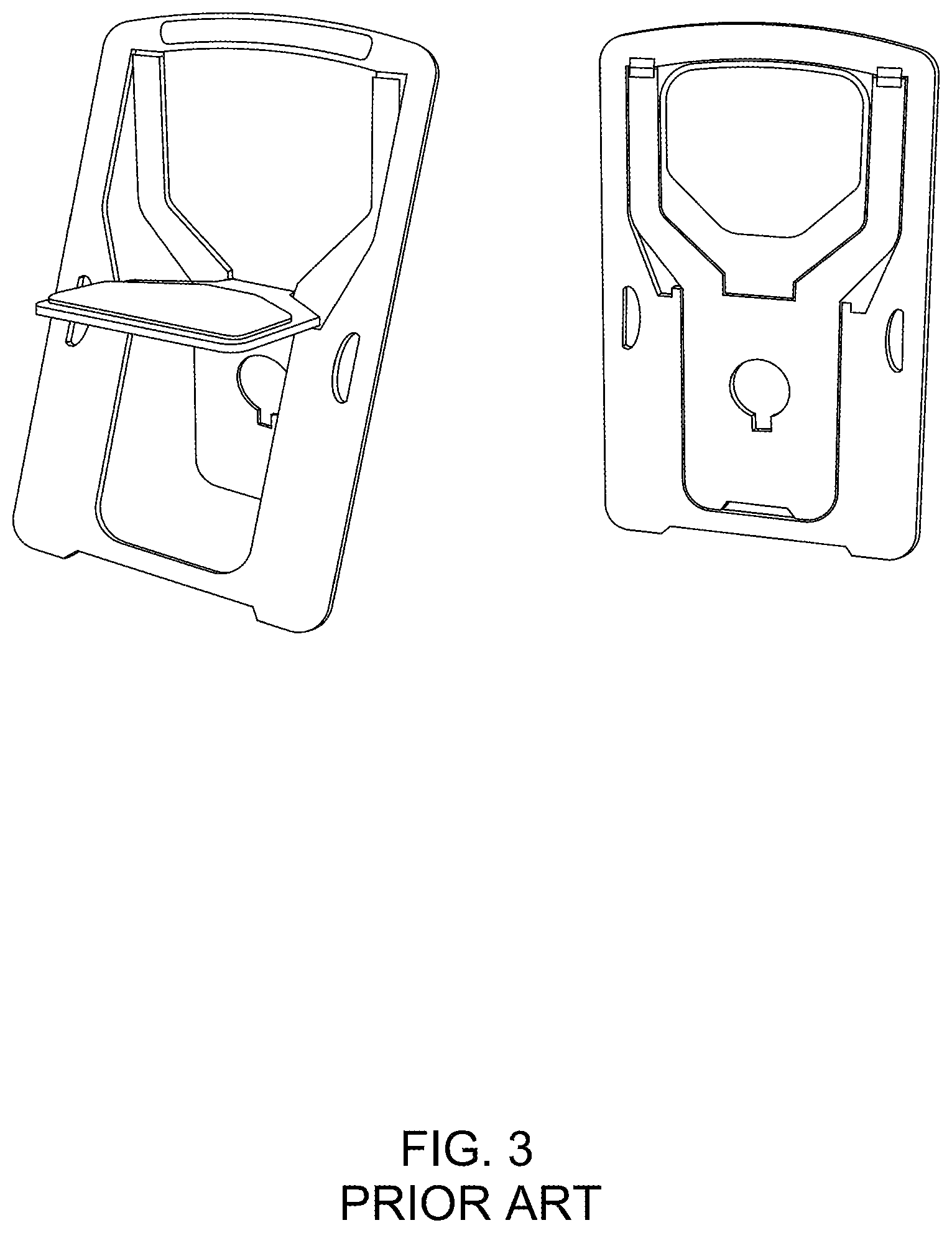 Patent US11779119 Figure 2 – Folding chair with user interchangeable frame and coat rack adapted for hanging on a wall