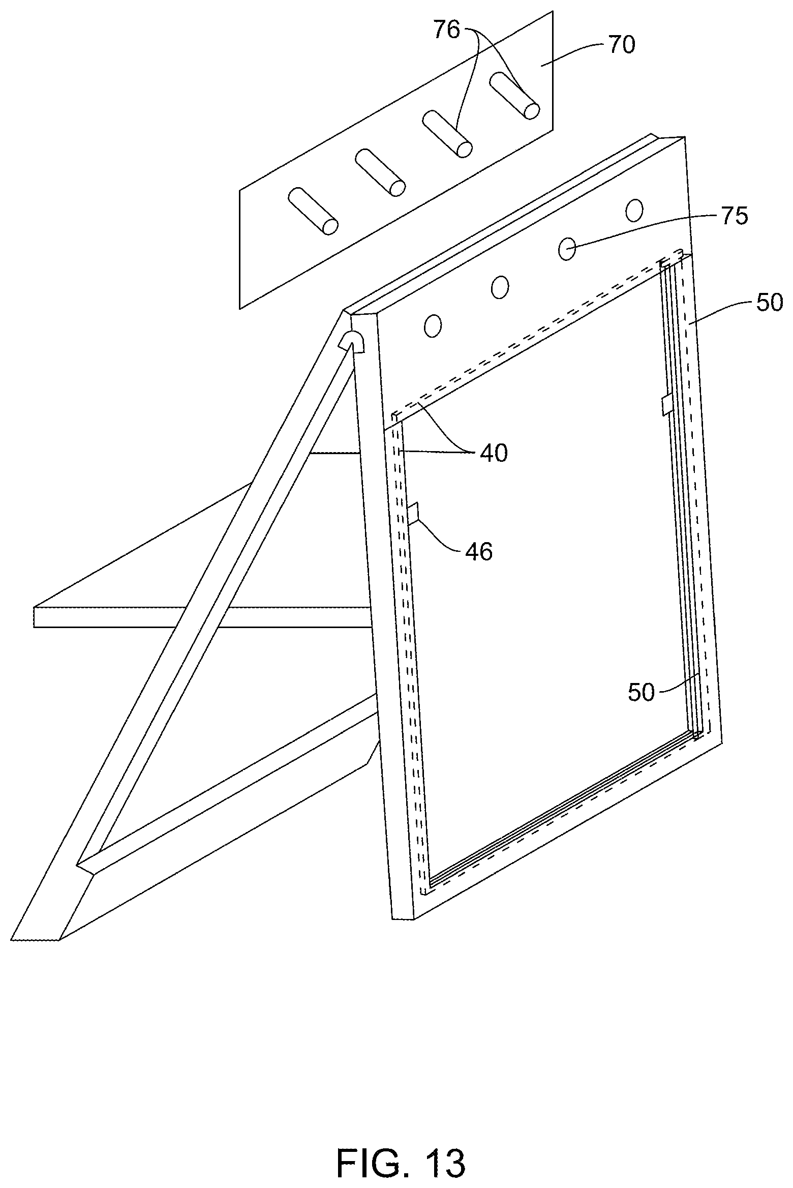 Patent US11779119 Figure 10 – Folding chair with user interchangeable frame and coat rack adapted for hanging on a wall