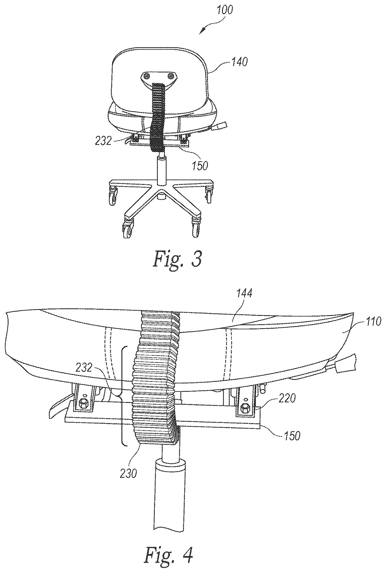 Patent US11779120 Figure 2 – Chairs with adjustable back supports