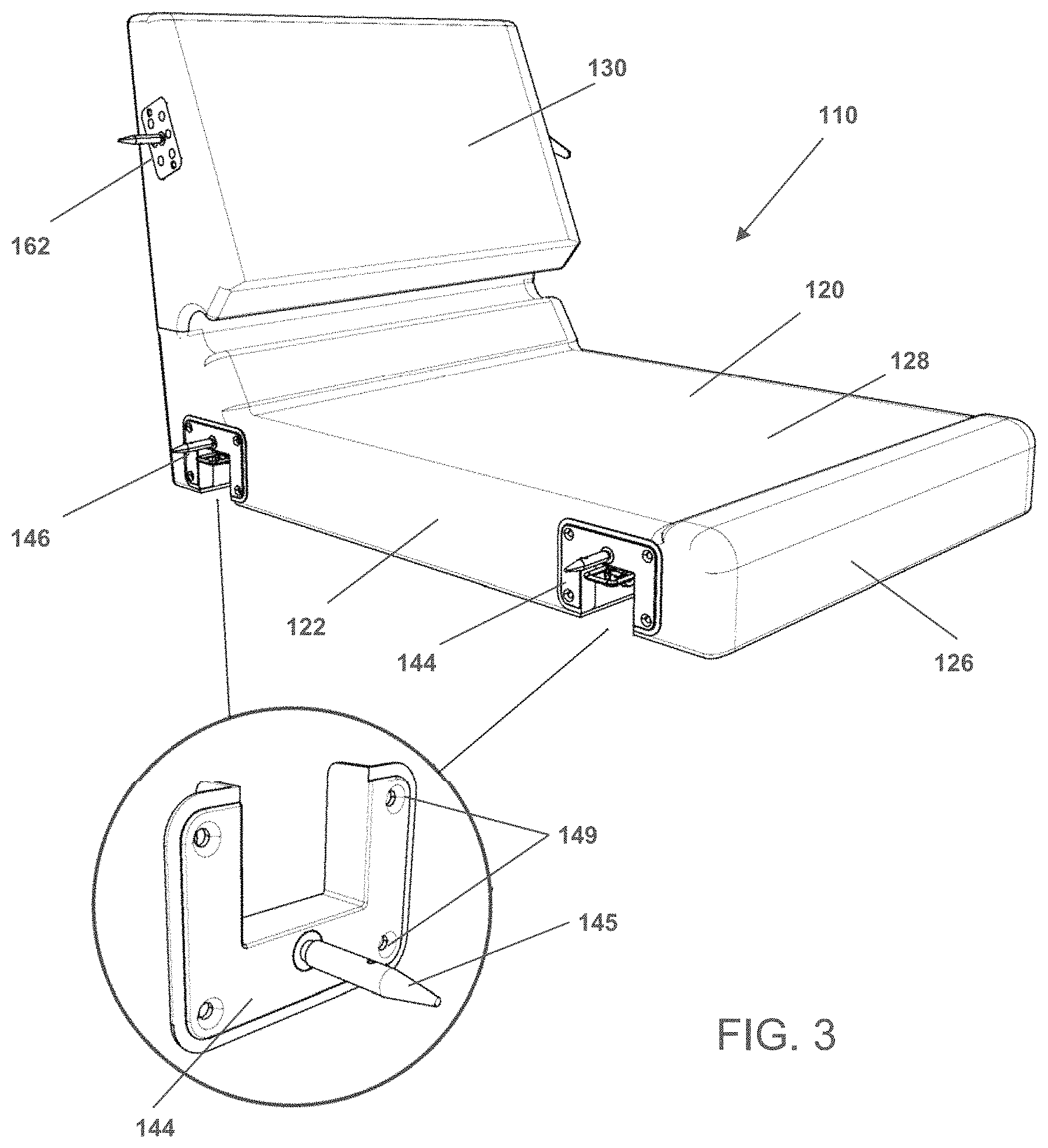 Patent US11779123 Figure 6 – Modular sofa construction and methods for assembly