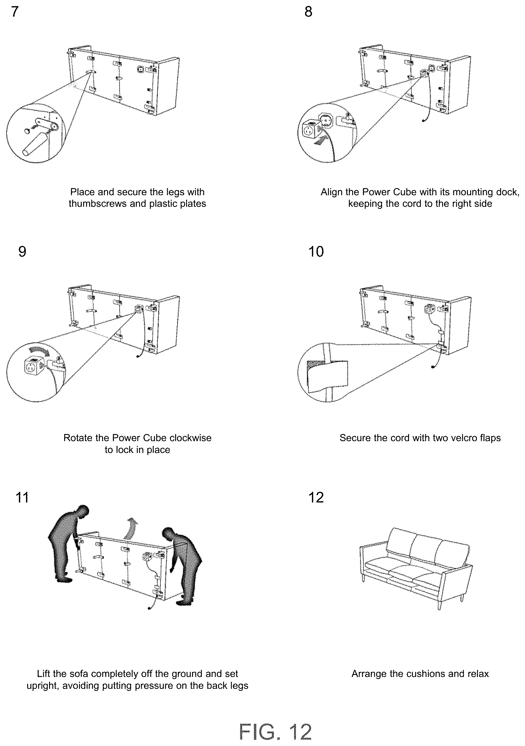Patent US11779123 Figure 15 – Modular sofa construction and methods for assembly
