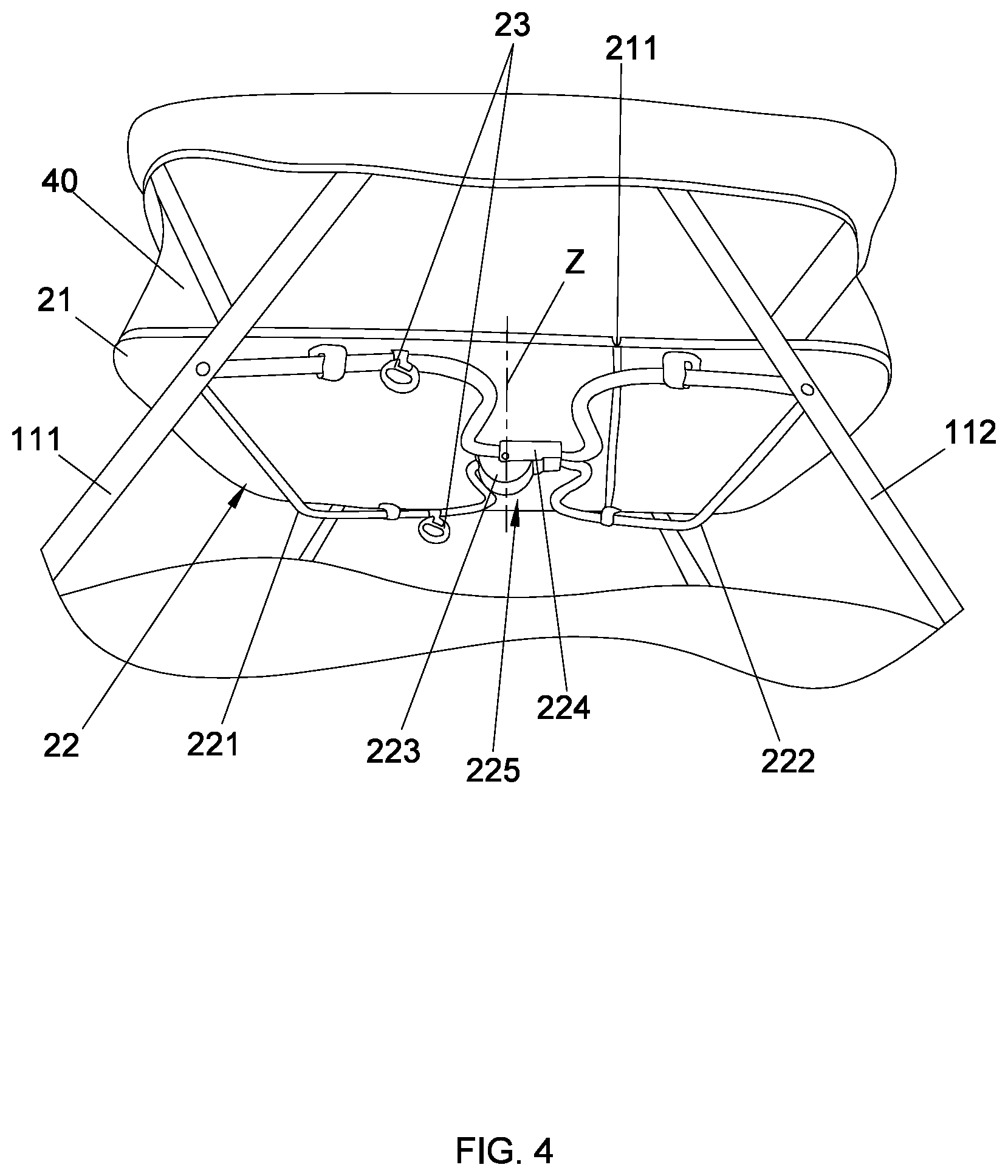 Patent US11779130 Figure 4 – Child bassinet