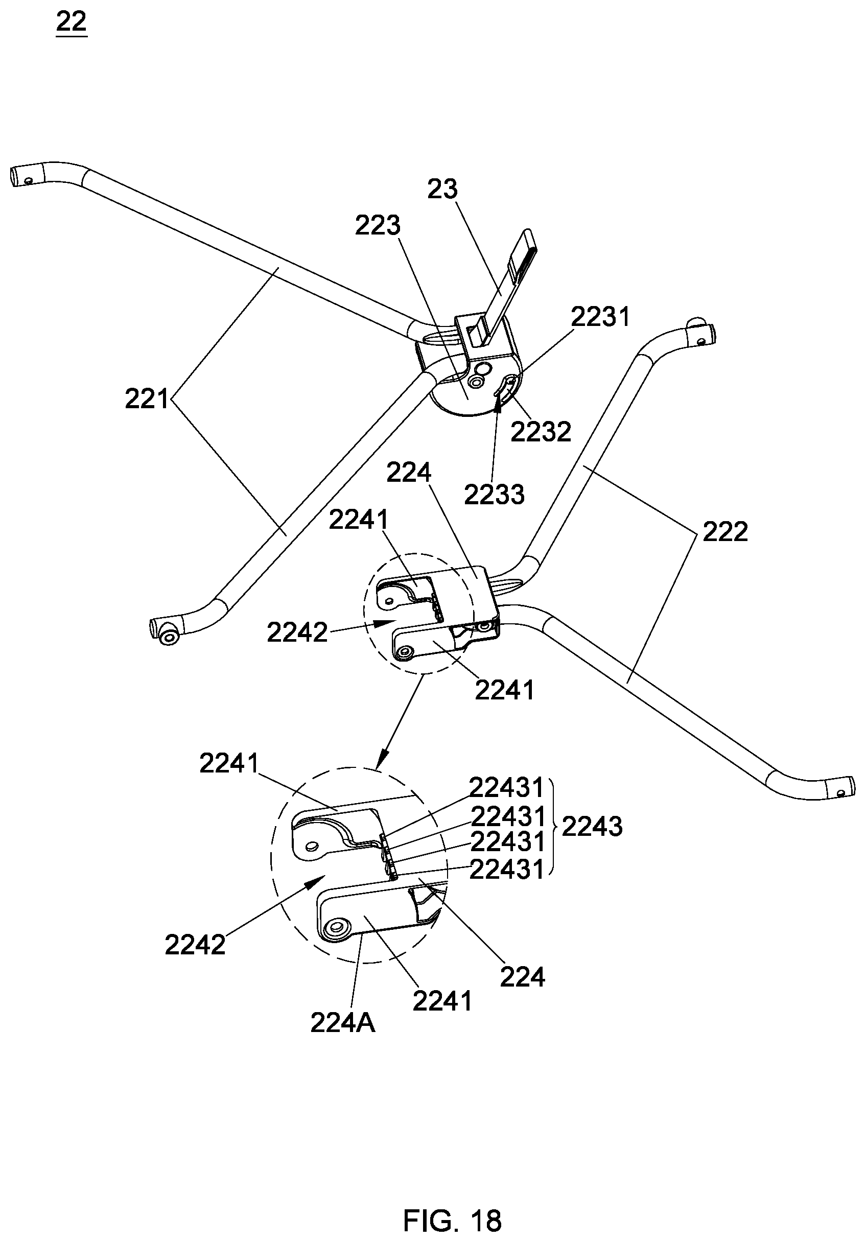 Patent US11779130 Figure 18 – Child bassinet