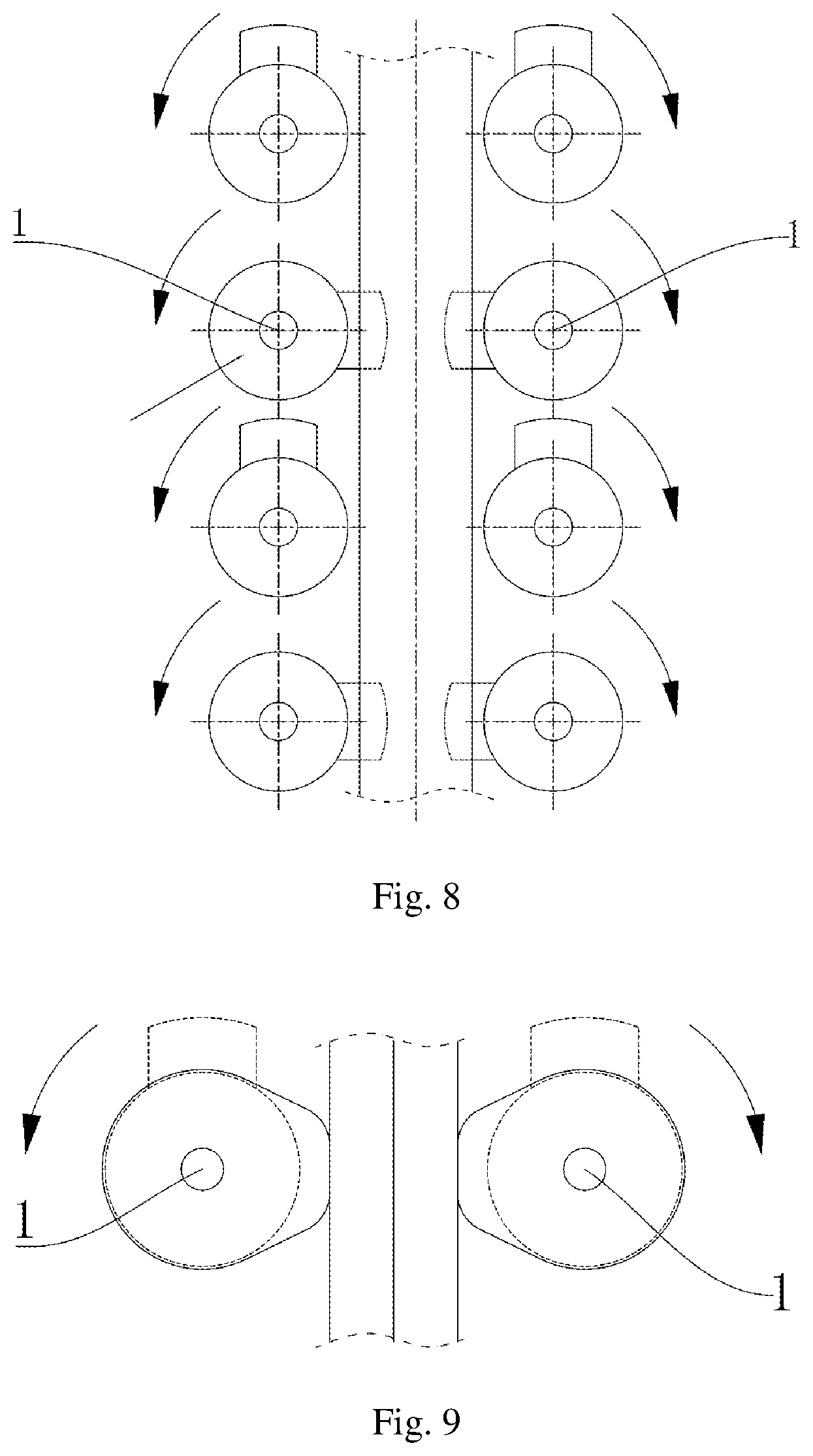Patent US11779131 Figure 4 – Tableware taking device and its linkage-type misalignment material discharge structure