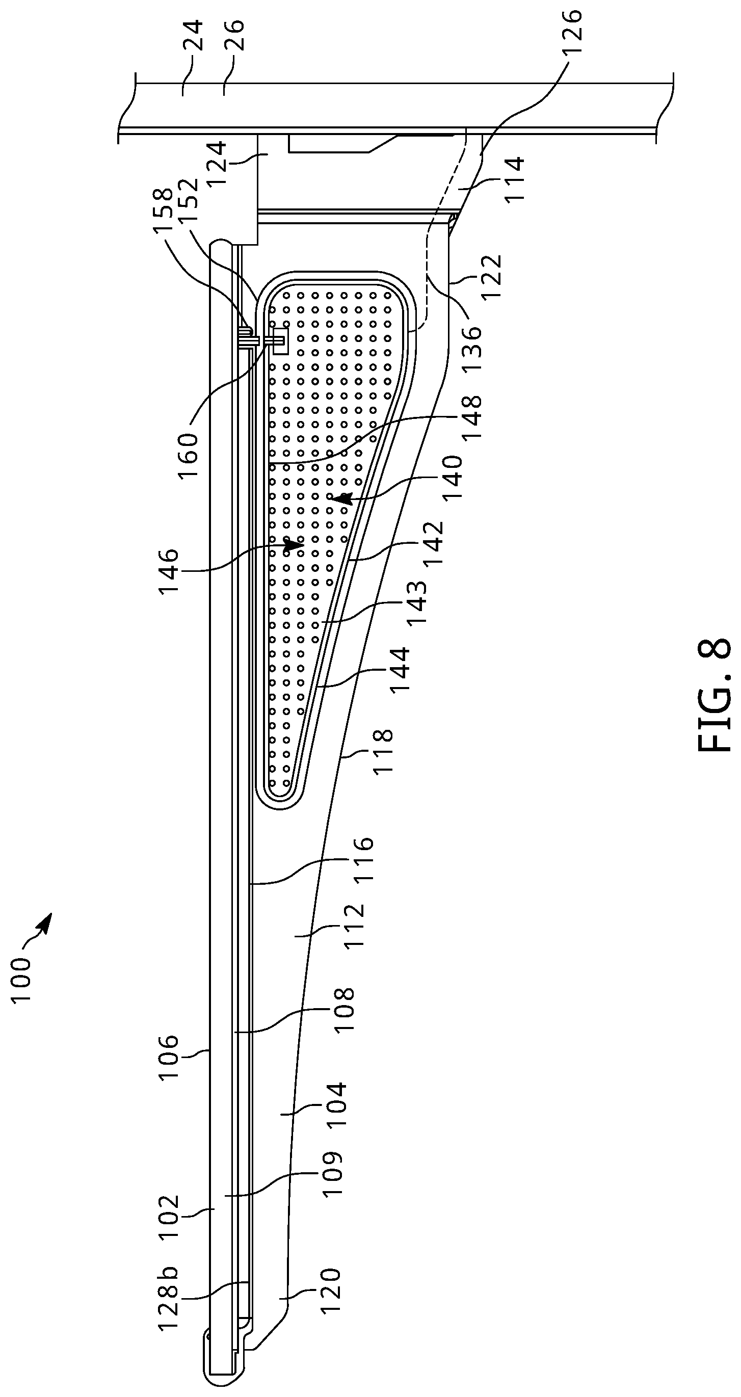 Patent US11779132 Figure 6 – Illuminated shelf assemblies