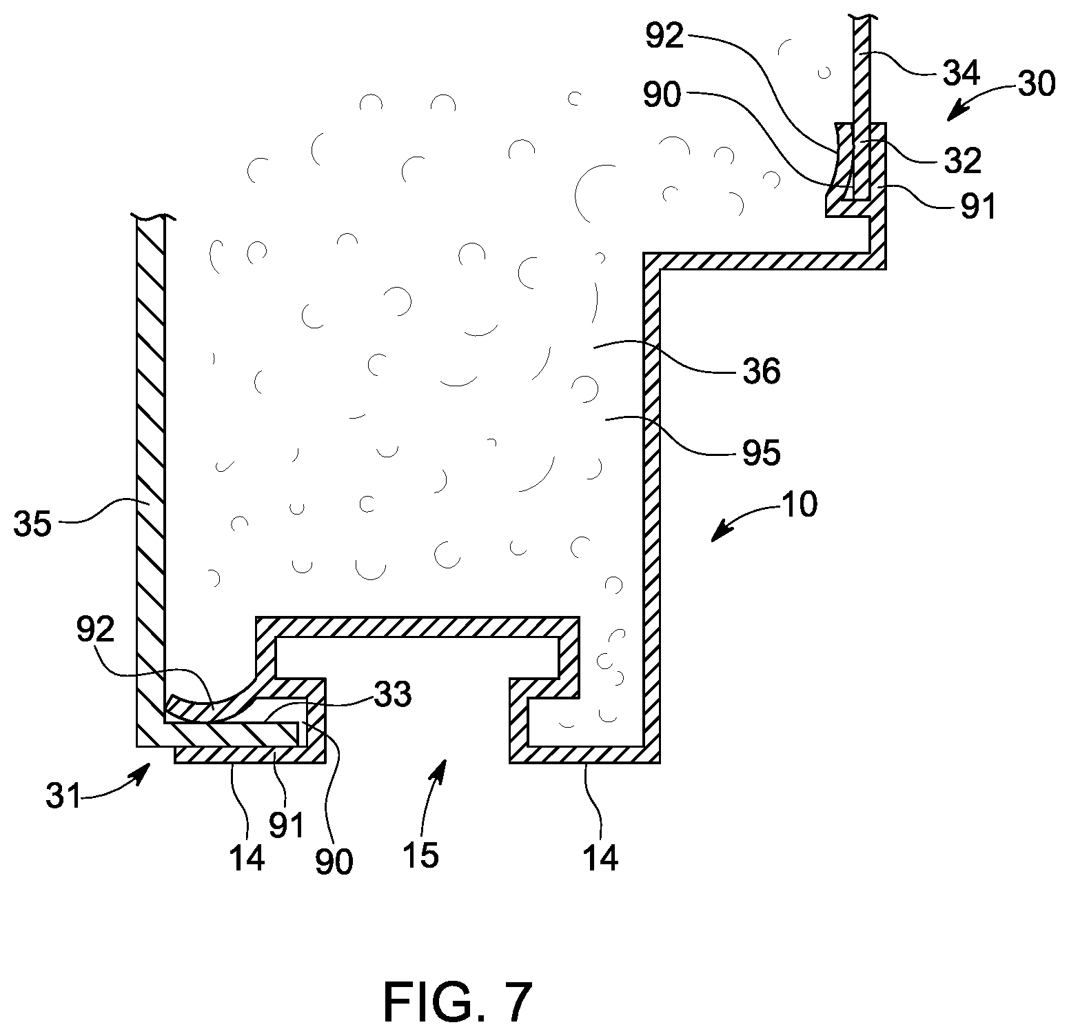 Patent US11779134 Figure 7 – Door arrangement for refrigerated merchandising cabinet