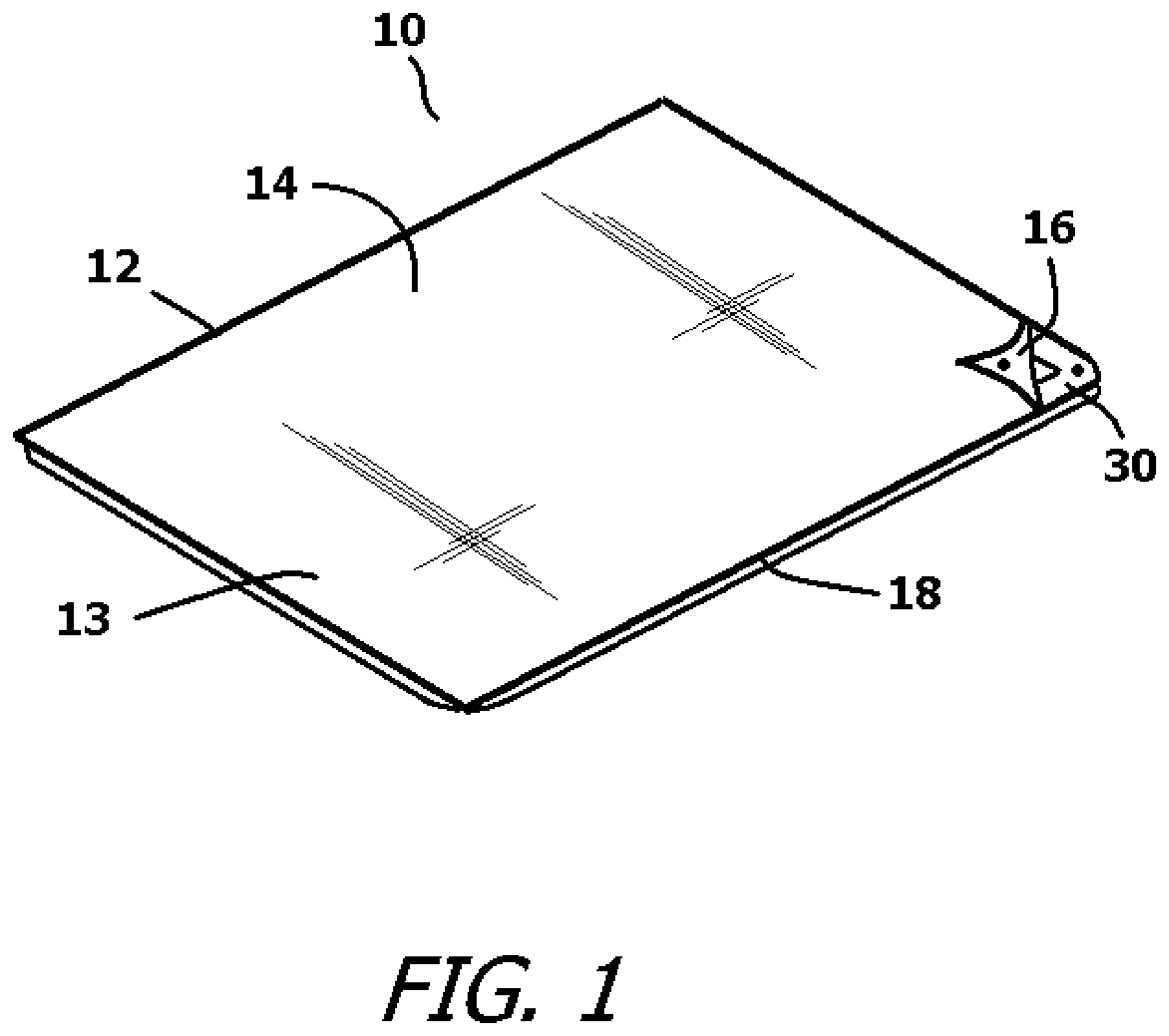 Patent US11779138 Figure 1 – Pop-open ground cover with detachable support system