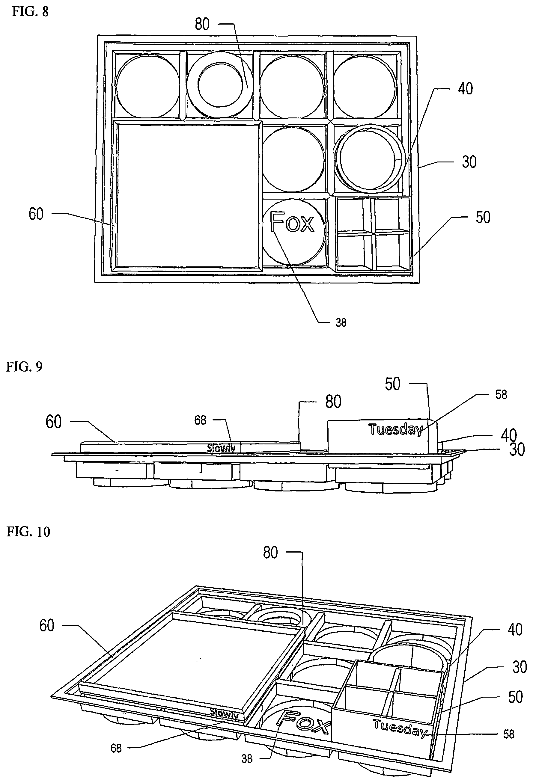 Patent US11779142 Figure 3 – Configurable food trays and modular containers