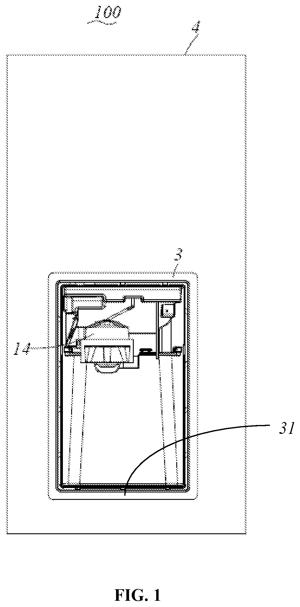 Patent US11779149 Figure 1 – Refrigerator
