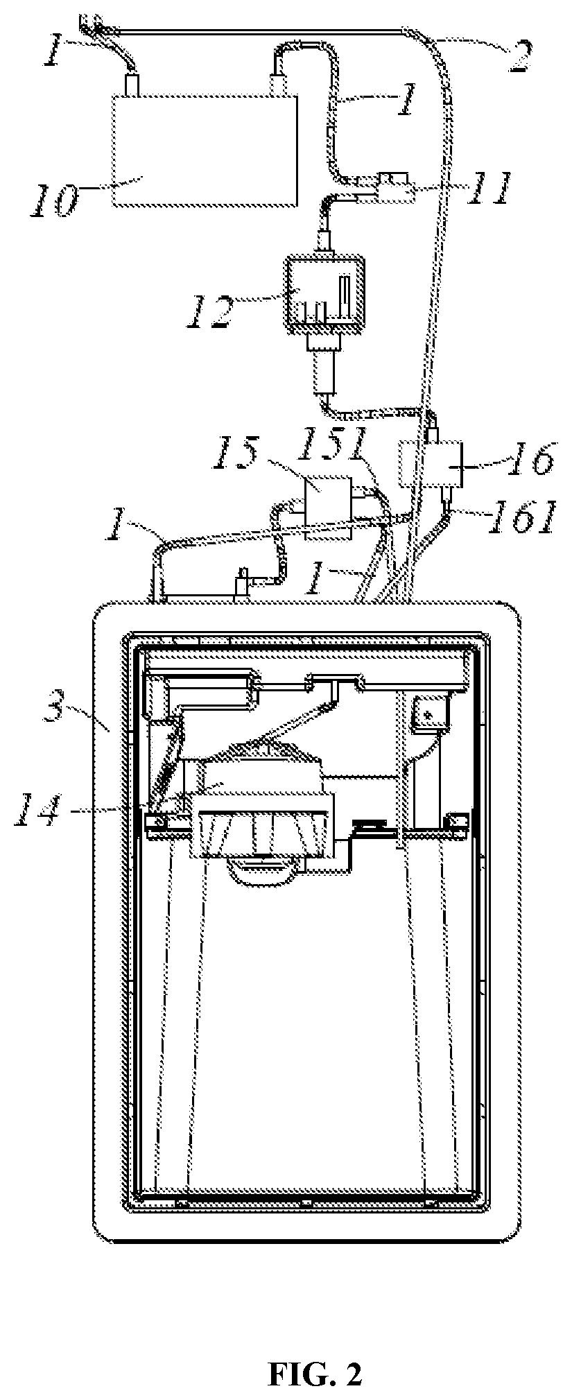 Patent US11779149 Figure 2 – Refrigerator