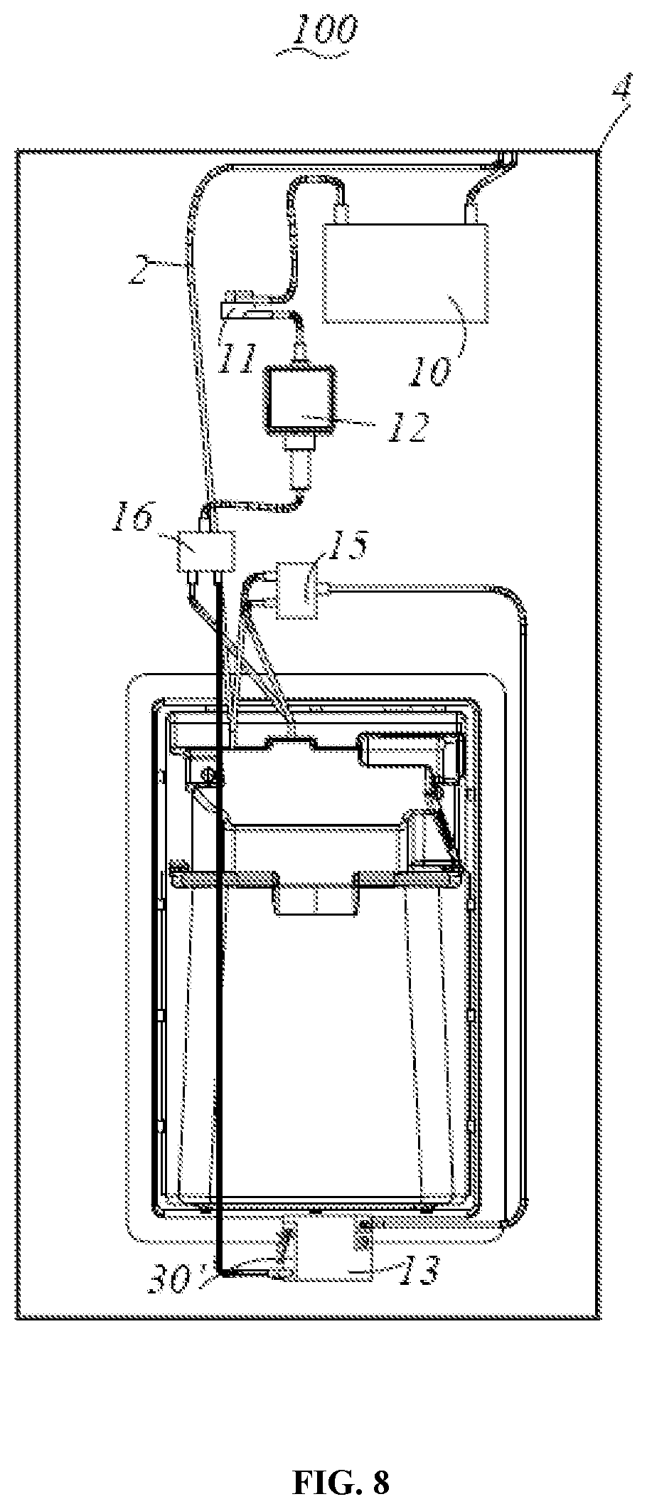Patent US11779149 Figure 8 – Refrigerator