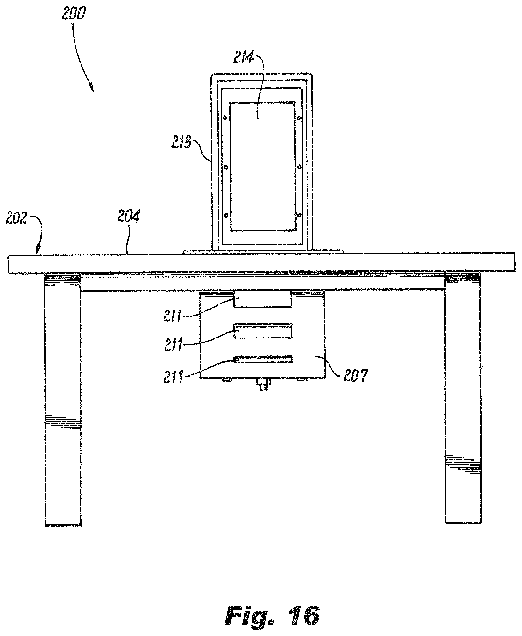 Patent US11779153 Figure 16 – Heating table with adjustable-height grill