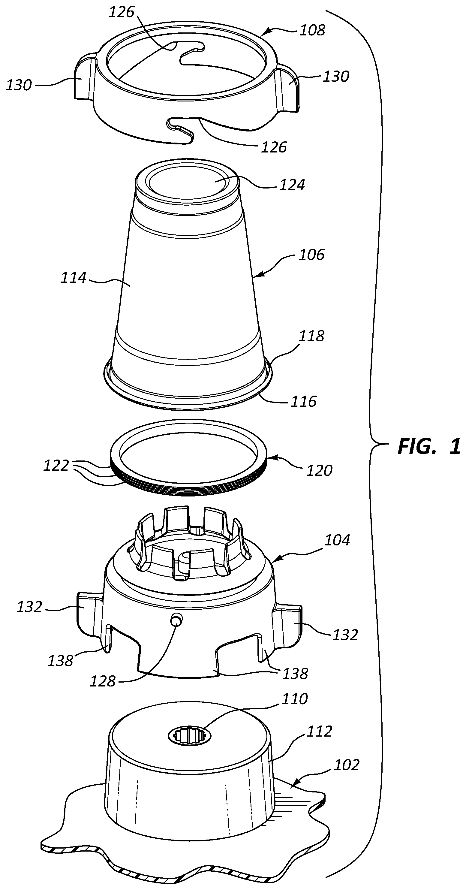 Patent US11779158 Figure 1 – Blending apparatus and methods