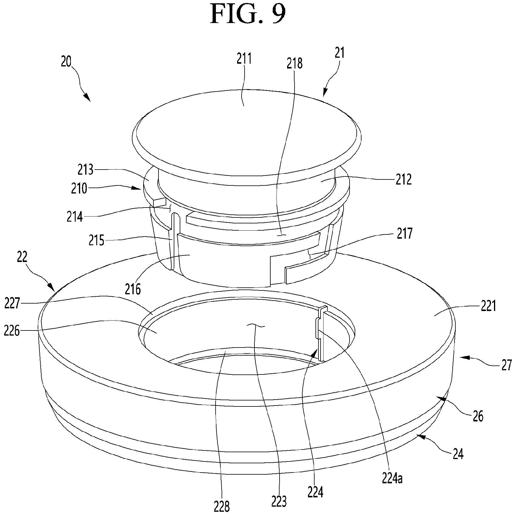 Patent US11779161 Figure 9 – Blender and lid for blender container