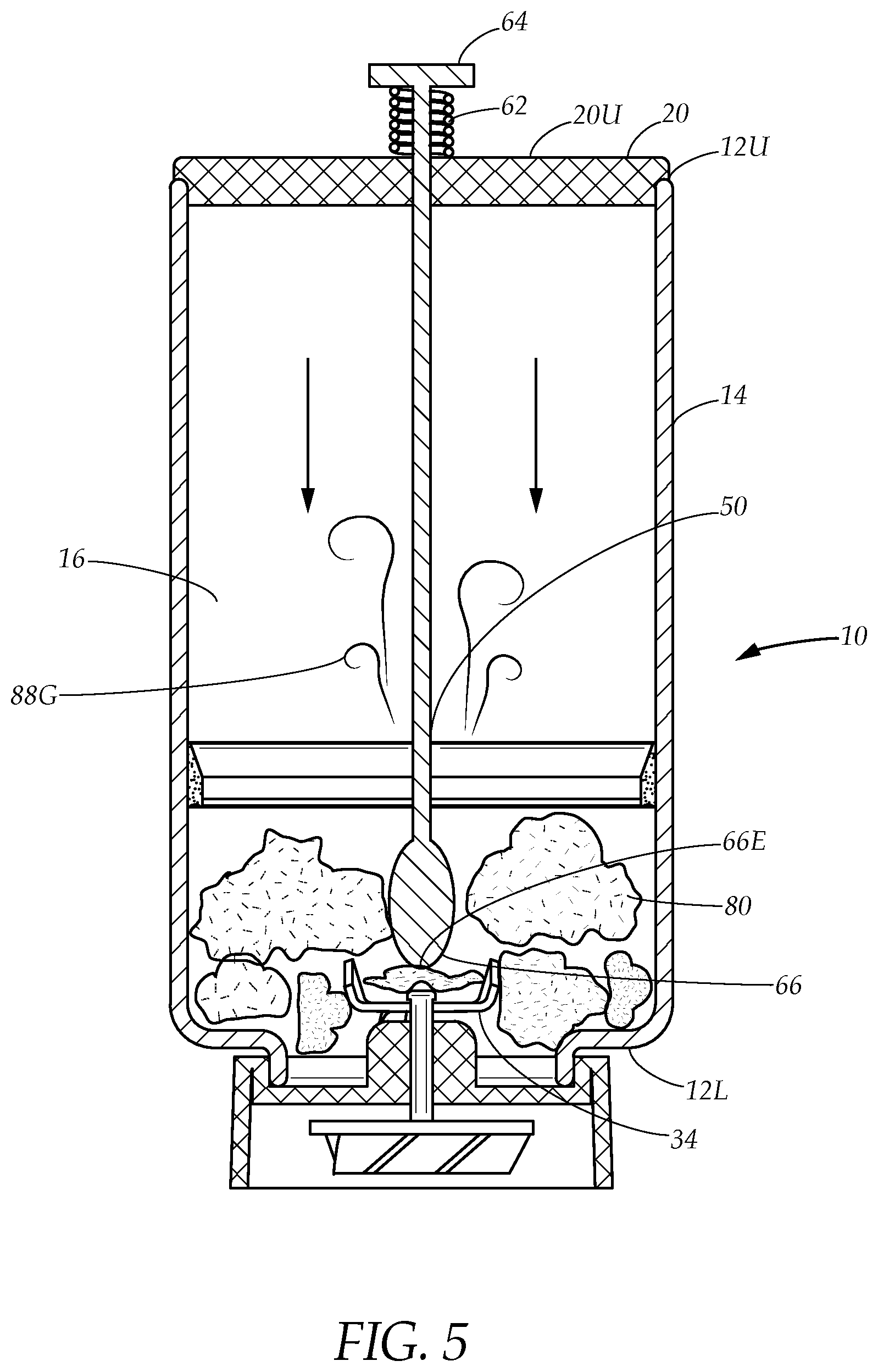 Patent US11779162 Figure 5 – Blender with integral food residue scraper