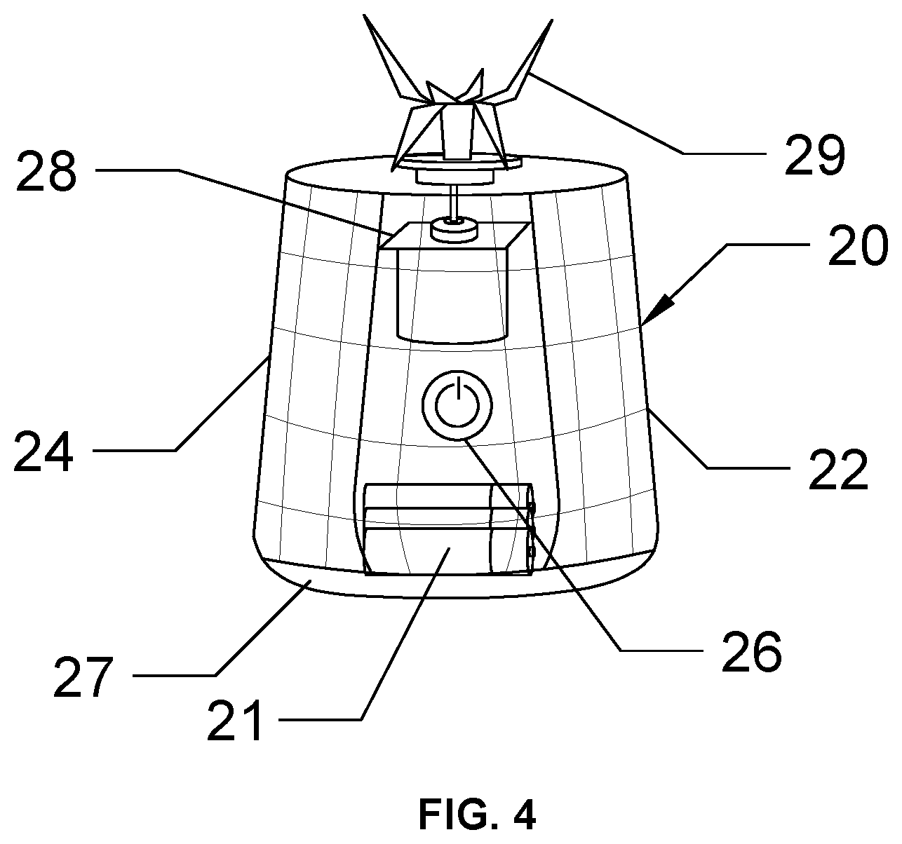Patent US11779164 Figure 4 – Portable smoothie maker with solar panels