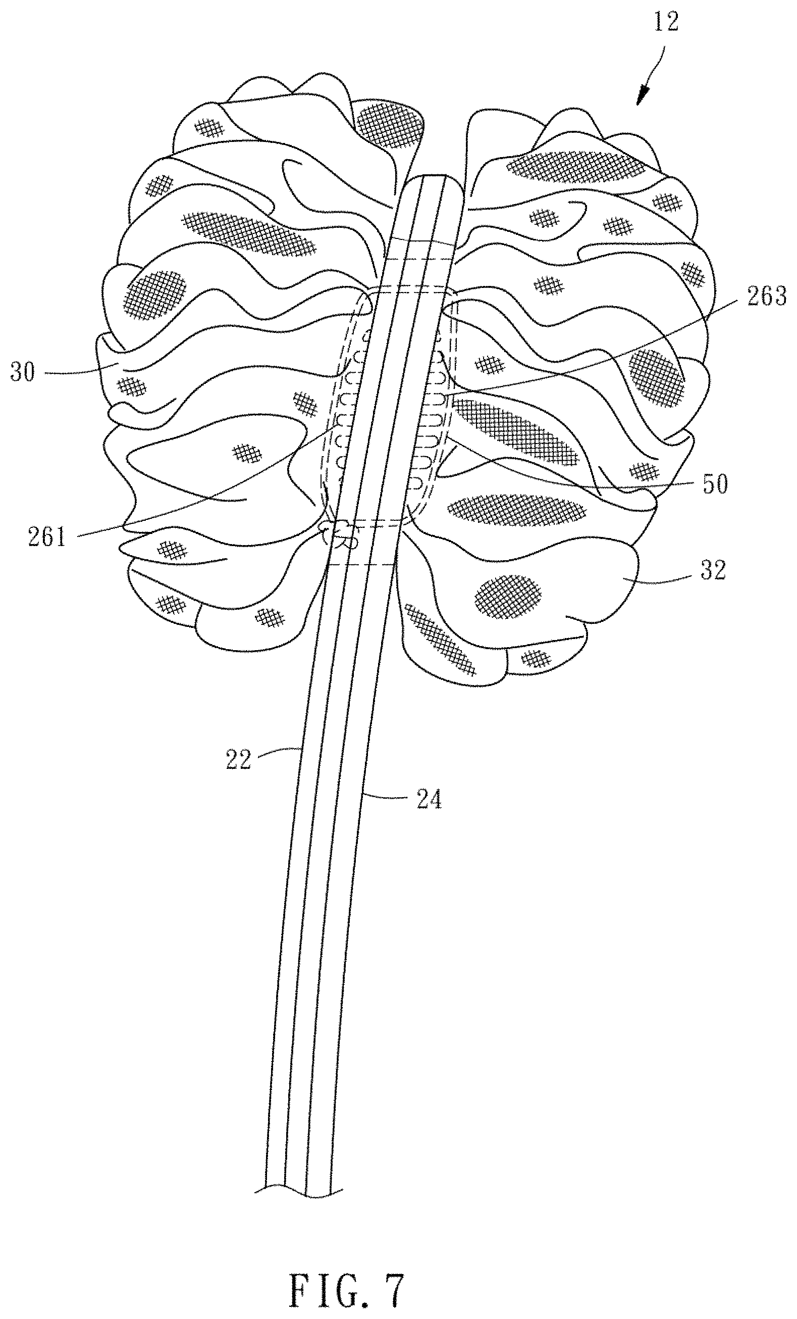 Patent US11779166 Figure 7 – Bath scrubber with handle