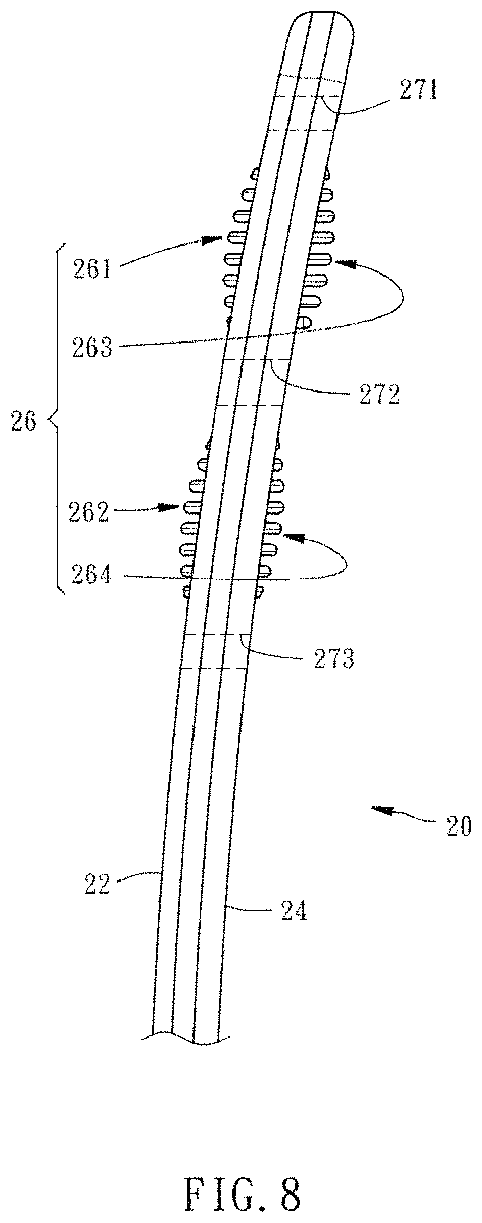 Patent US11779166 Figure 8 – Bath scrubber with handle