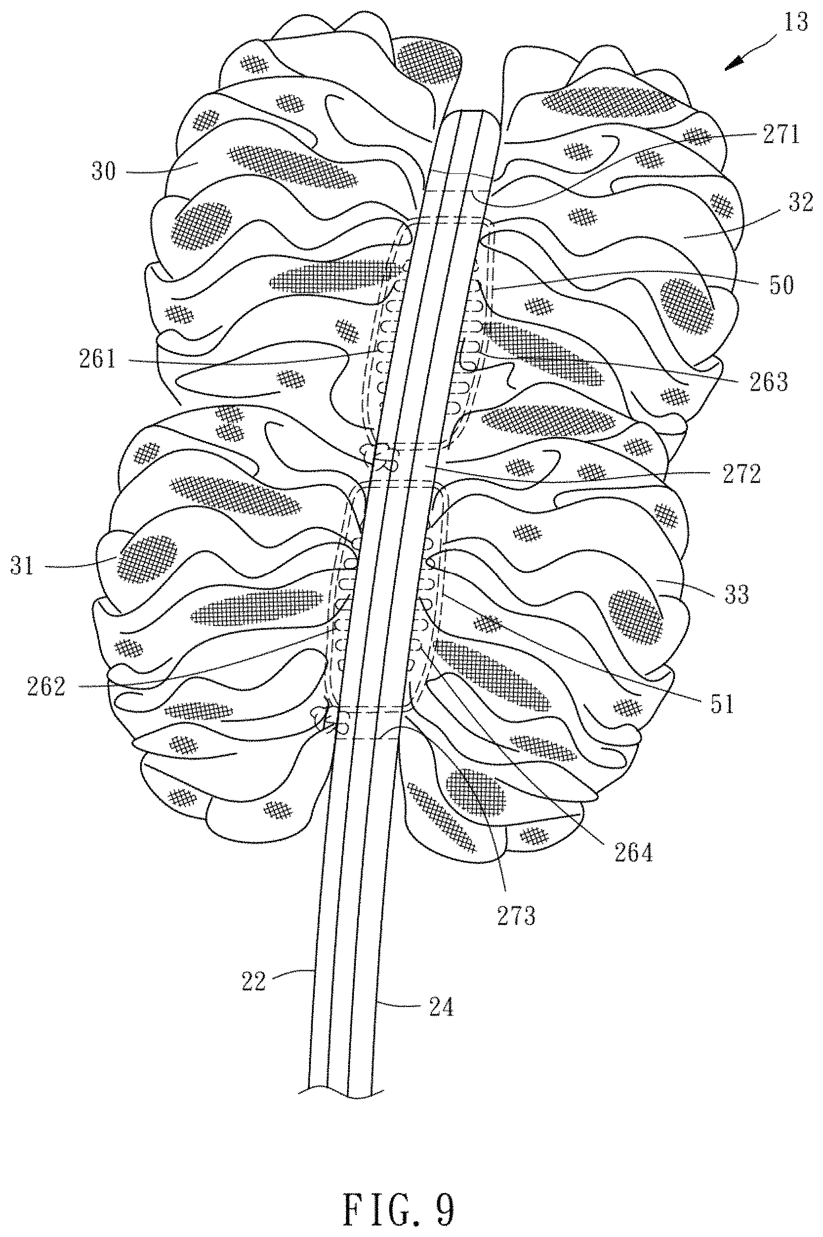 Patent US11779166 Figure 9 – Bath scrubber with handle