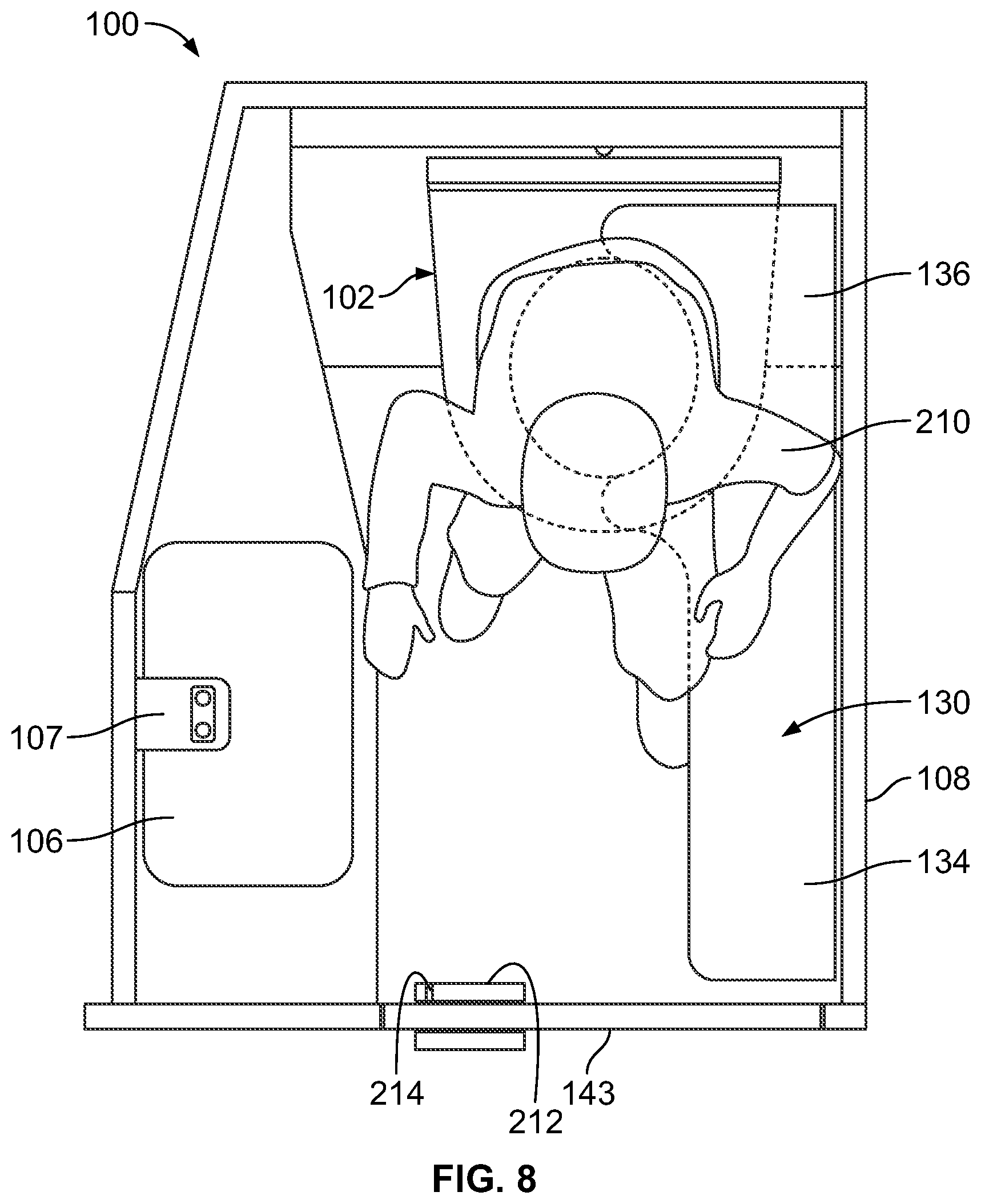 Patent US11779172 Figure 7 – Deployable transfer member for a lavatory