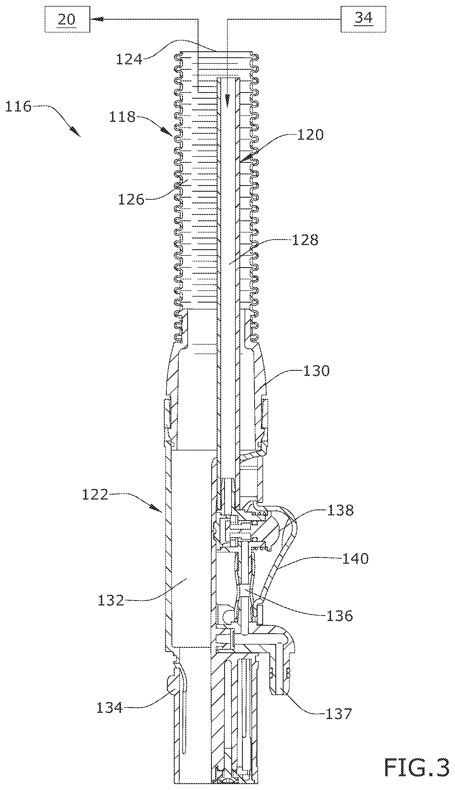Patent US11779176 Figure 3 – Self-cleaning system and method for extraction cleaners