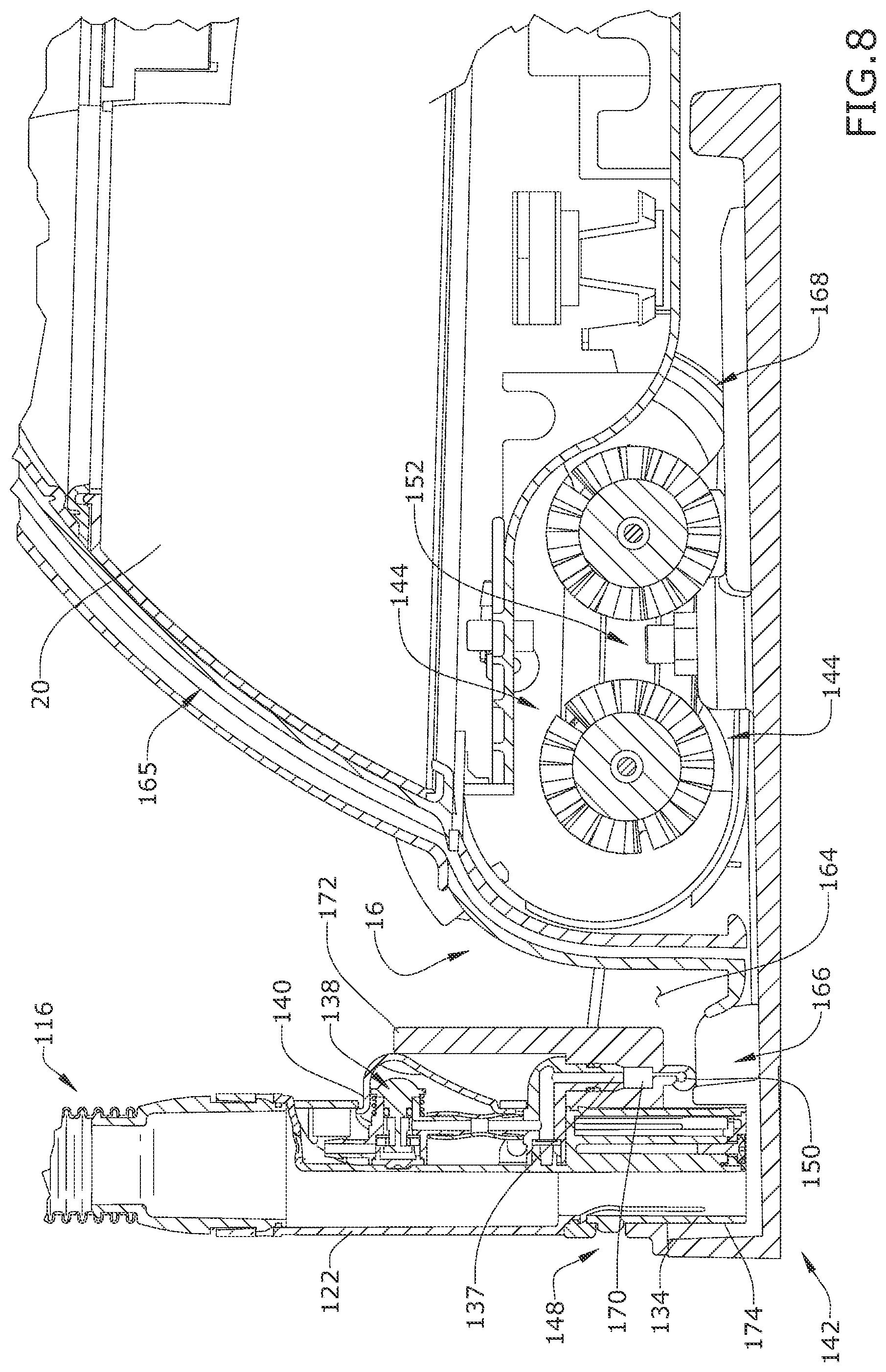Patent US11779176 Figure 8 – Self-cleaning system and method for extraction cleaners