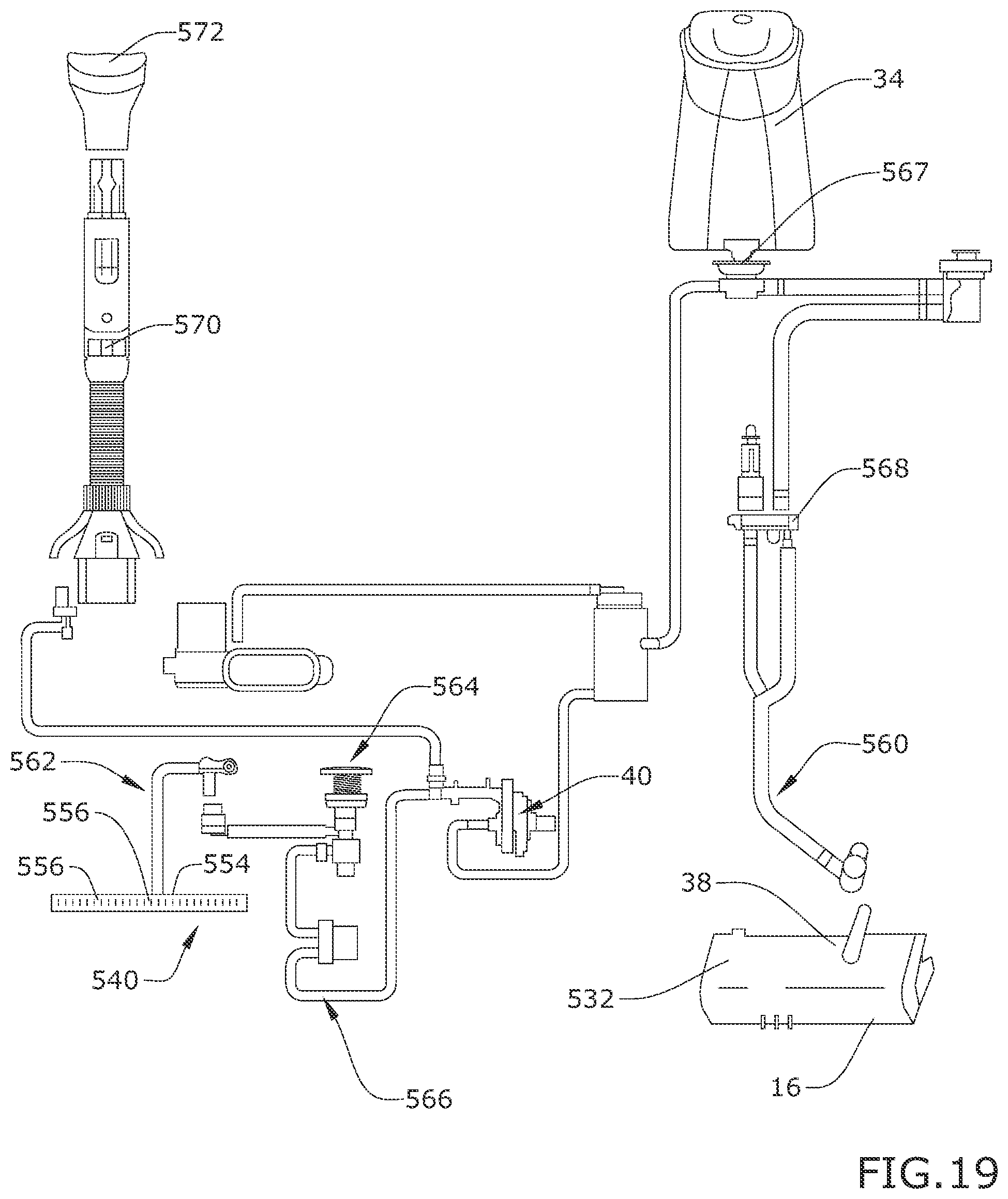 Patent US11779176 Figure 19 – Self-cleaning system and method for extraction cleaners
