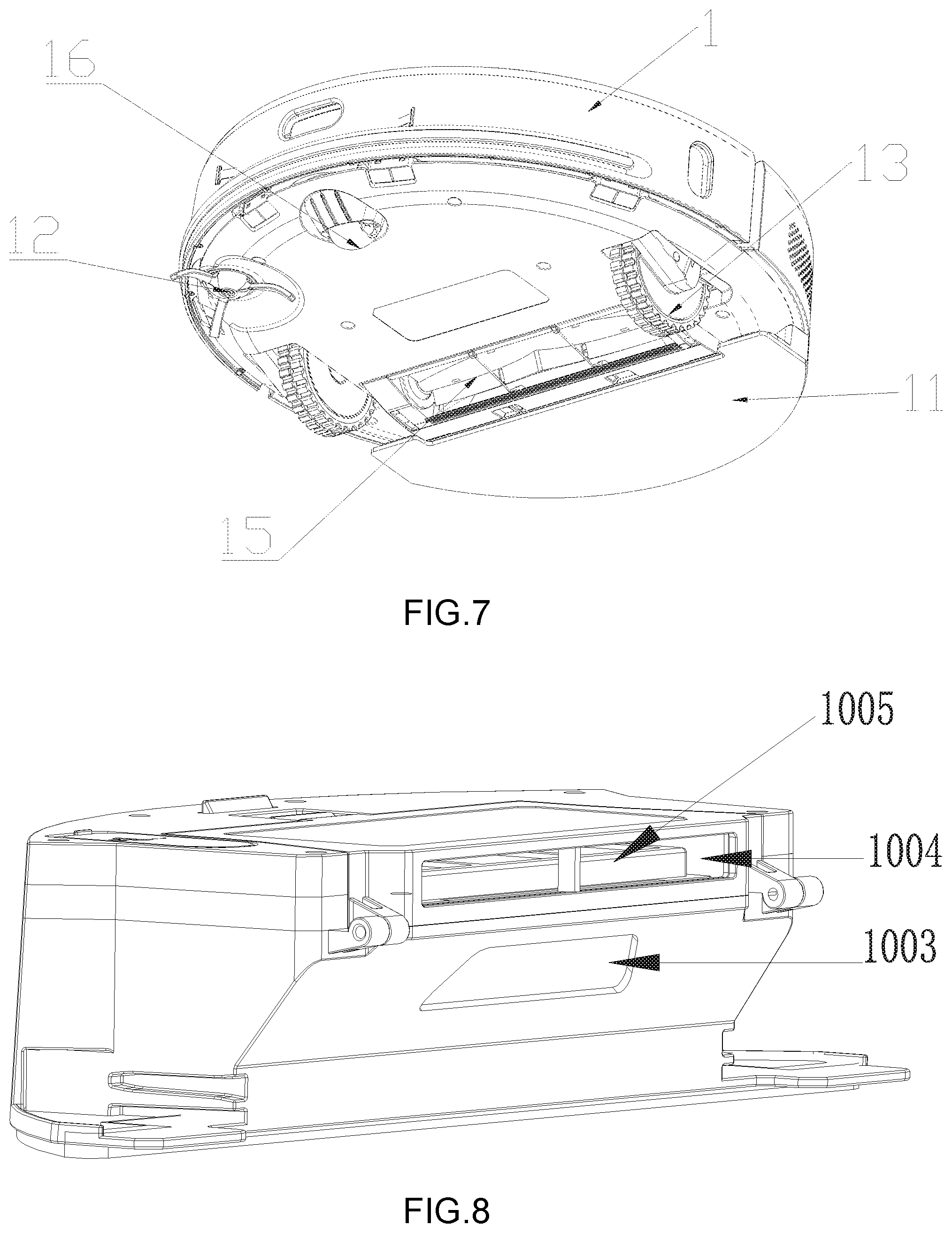 Patent US11779183 Figure 7 – Floor sweeping robot system with automatic dust collection function