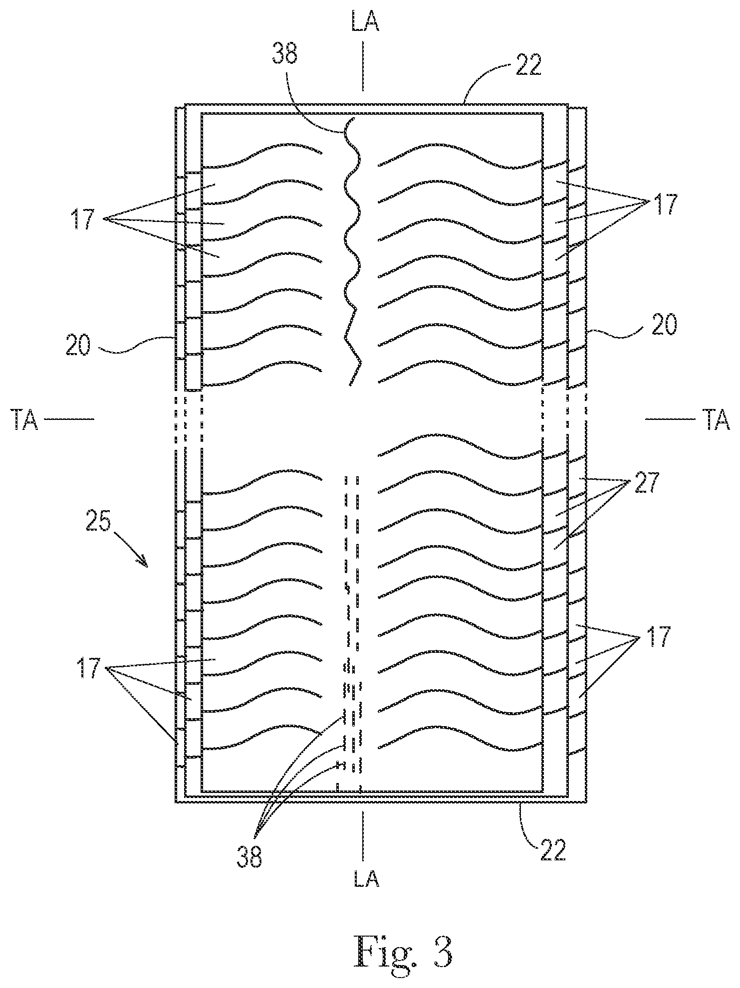 Patent US11779187 Figure 3 – Cleaning article having multi-layer gather strip element