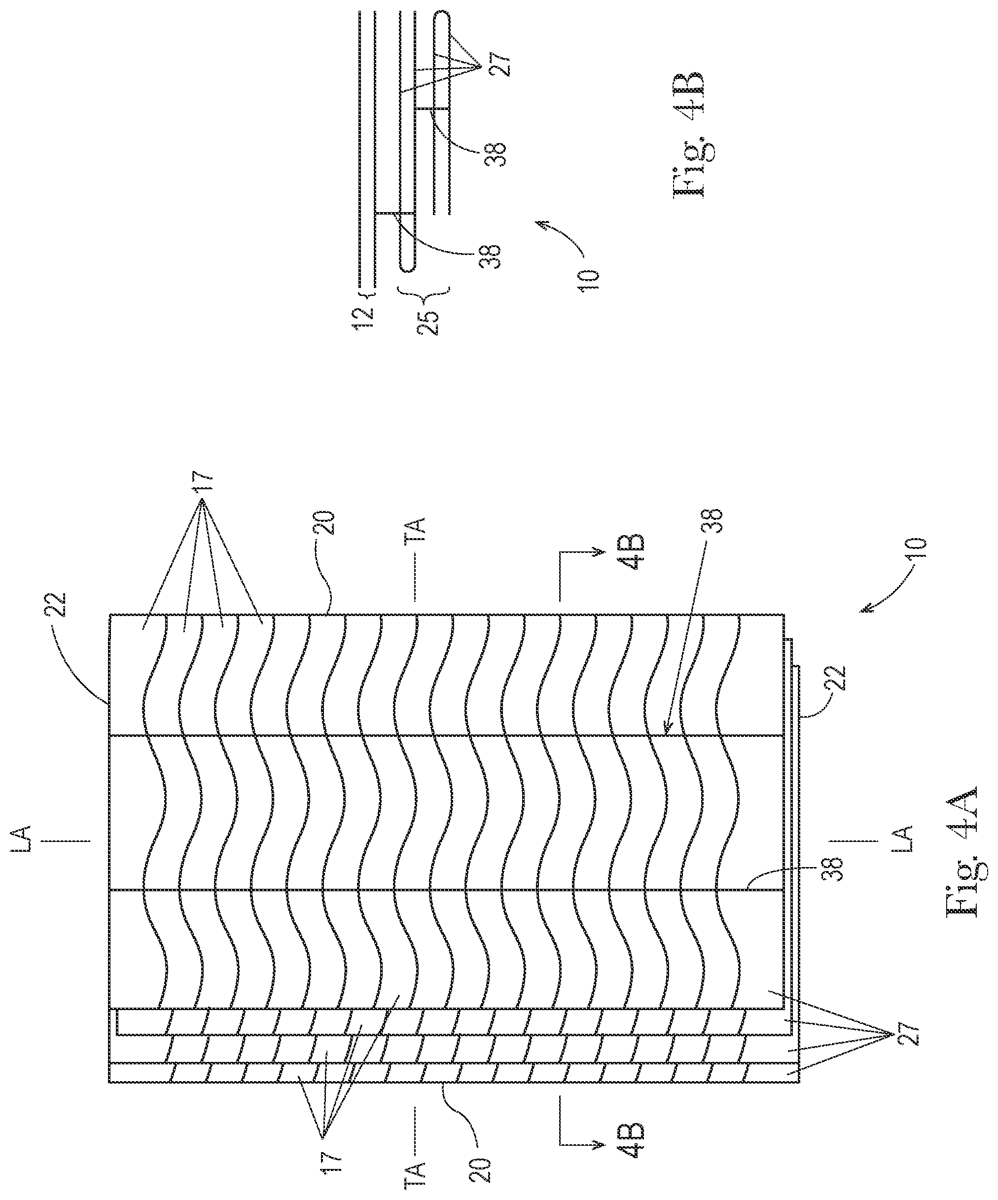 Patent US11779187 Figure 4 – Cleaning article having multi-layer gather strip element
