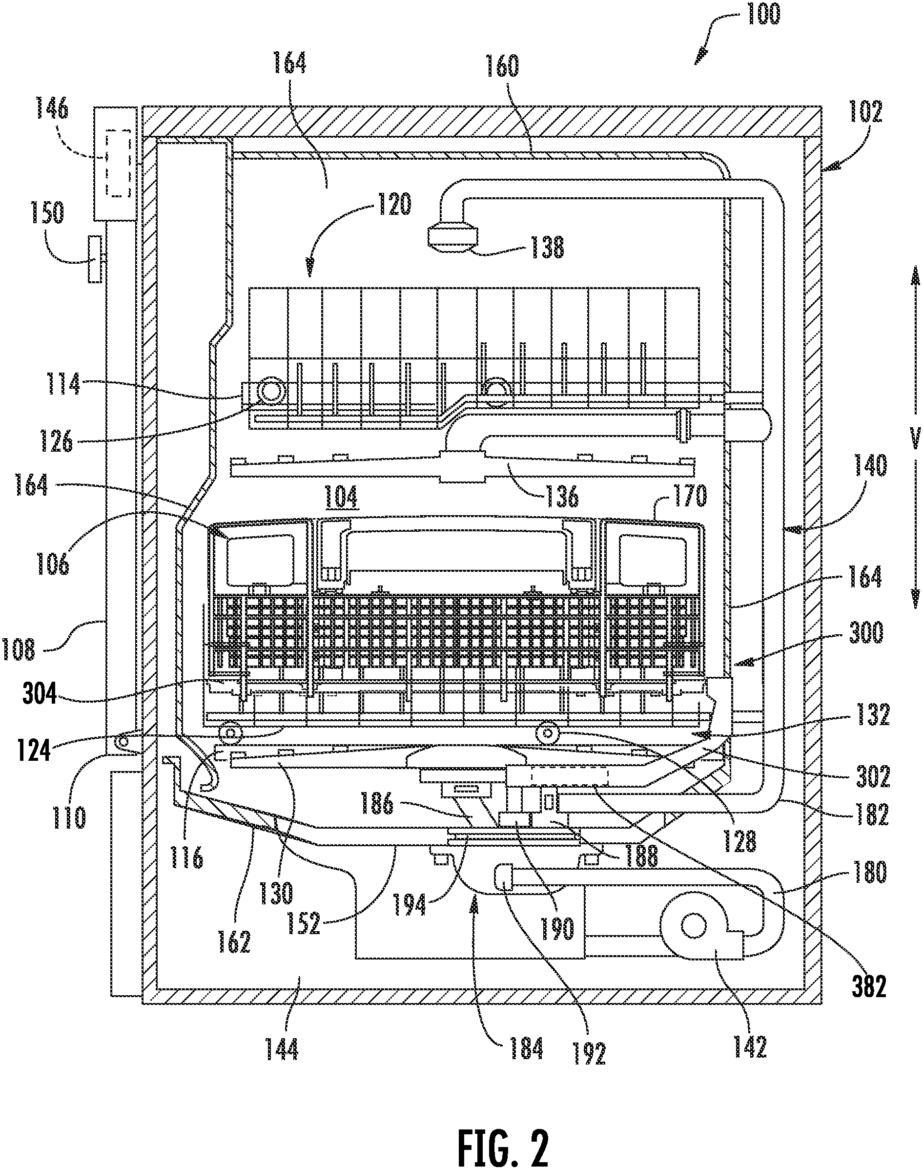 Patent US11779189 Figure 2 – Systems and methods for performing a sous-vide cooking cycle in a dishwasher appliance