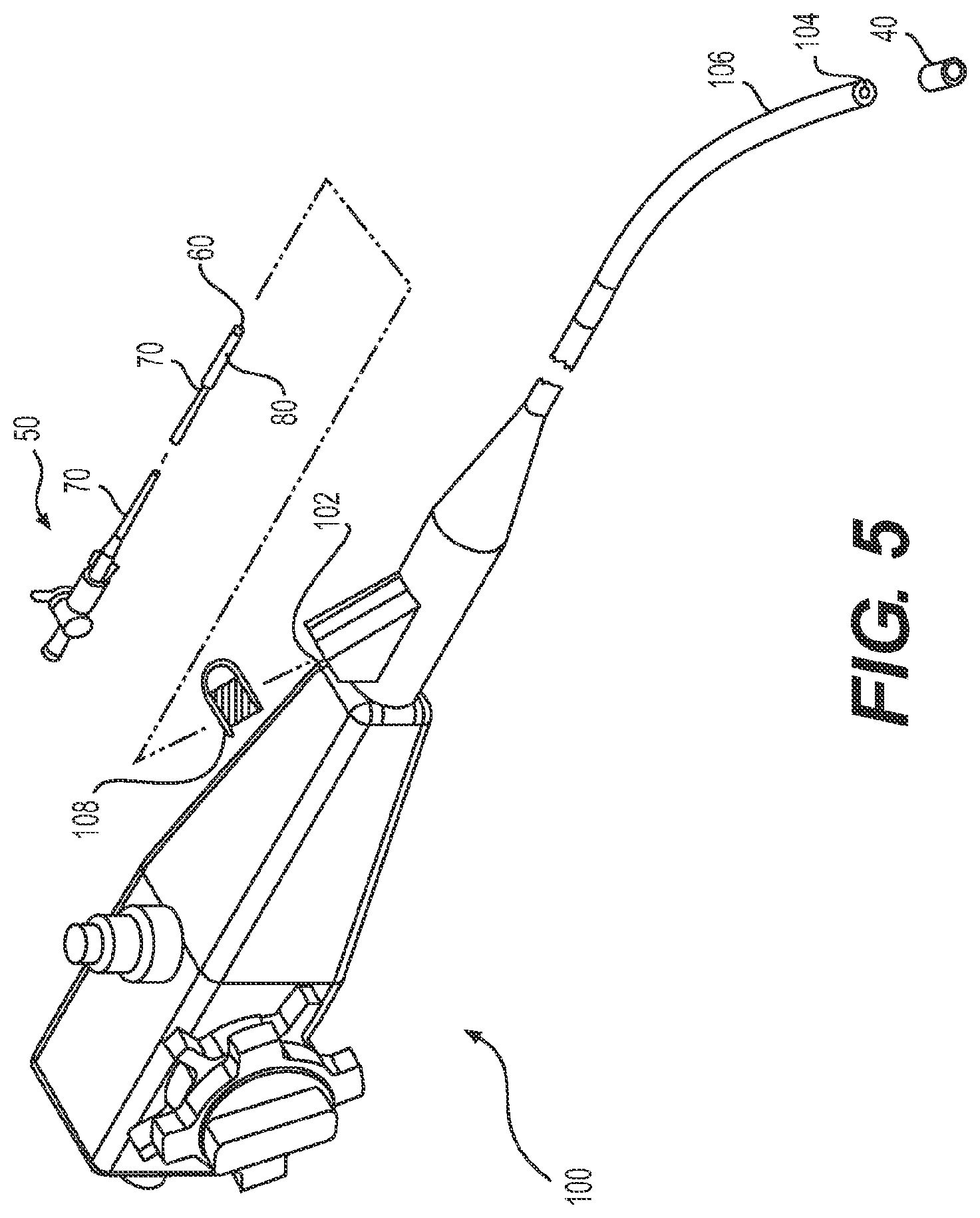 Patent US11779196 Figure 5 – Gastrointestinal endoscopy with attachable intestine pleating structures