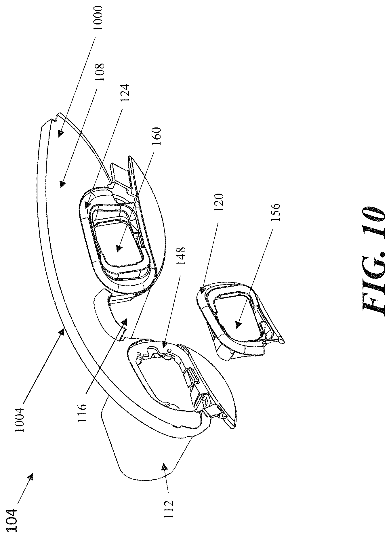 Patent US11779204 Figure 11 – Interchangeable lens mechanism for a head-worn display system and method of assembling the lens mechanism