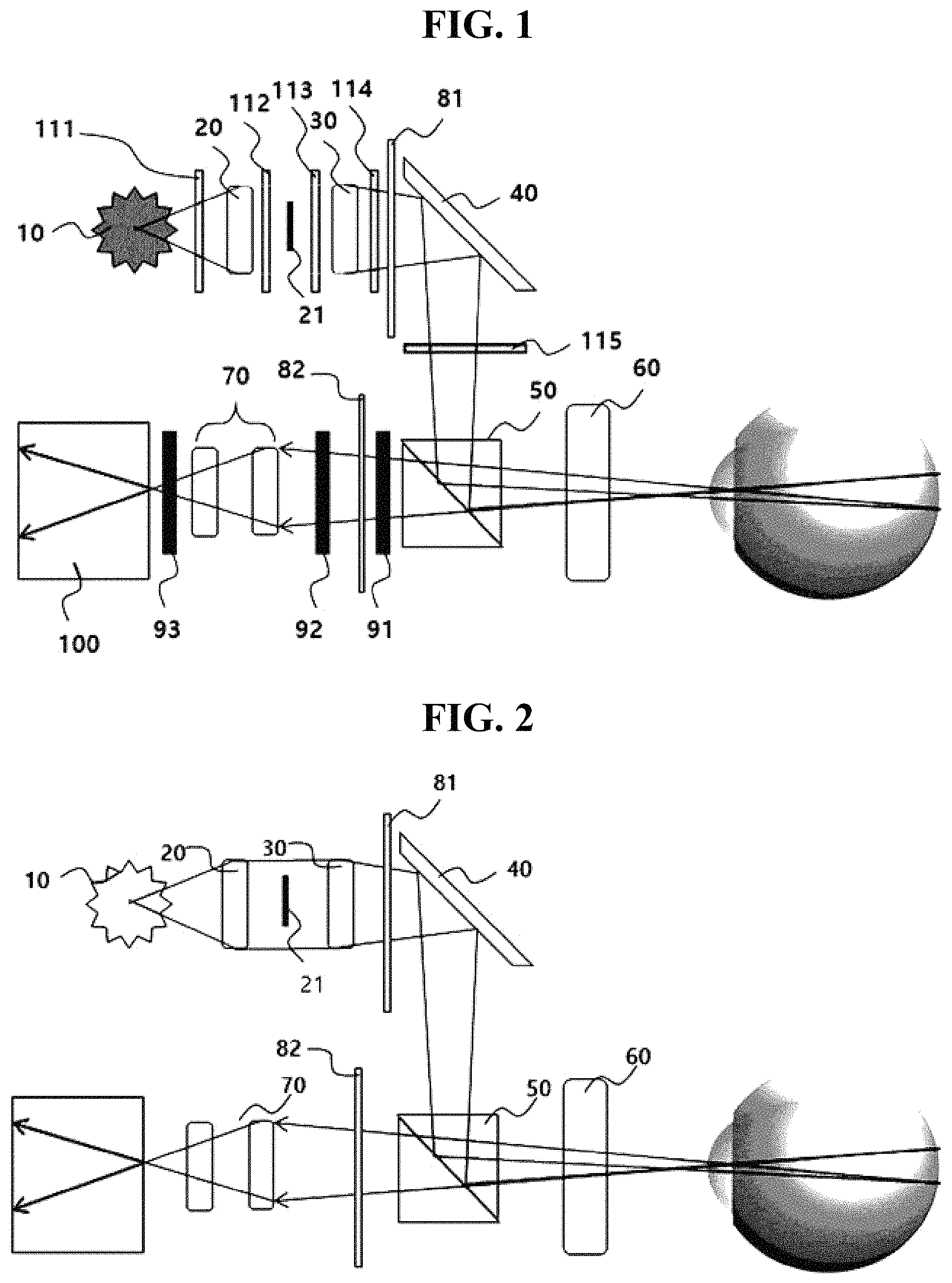 Patent US11779211 Figure 1 – Fluorescein fluorescent fundus angiography device employing polarizing beam splitter and linear polarizing filter