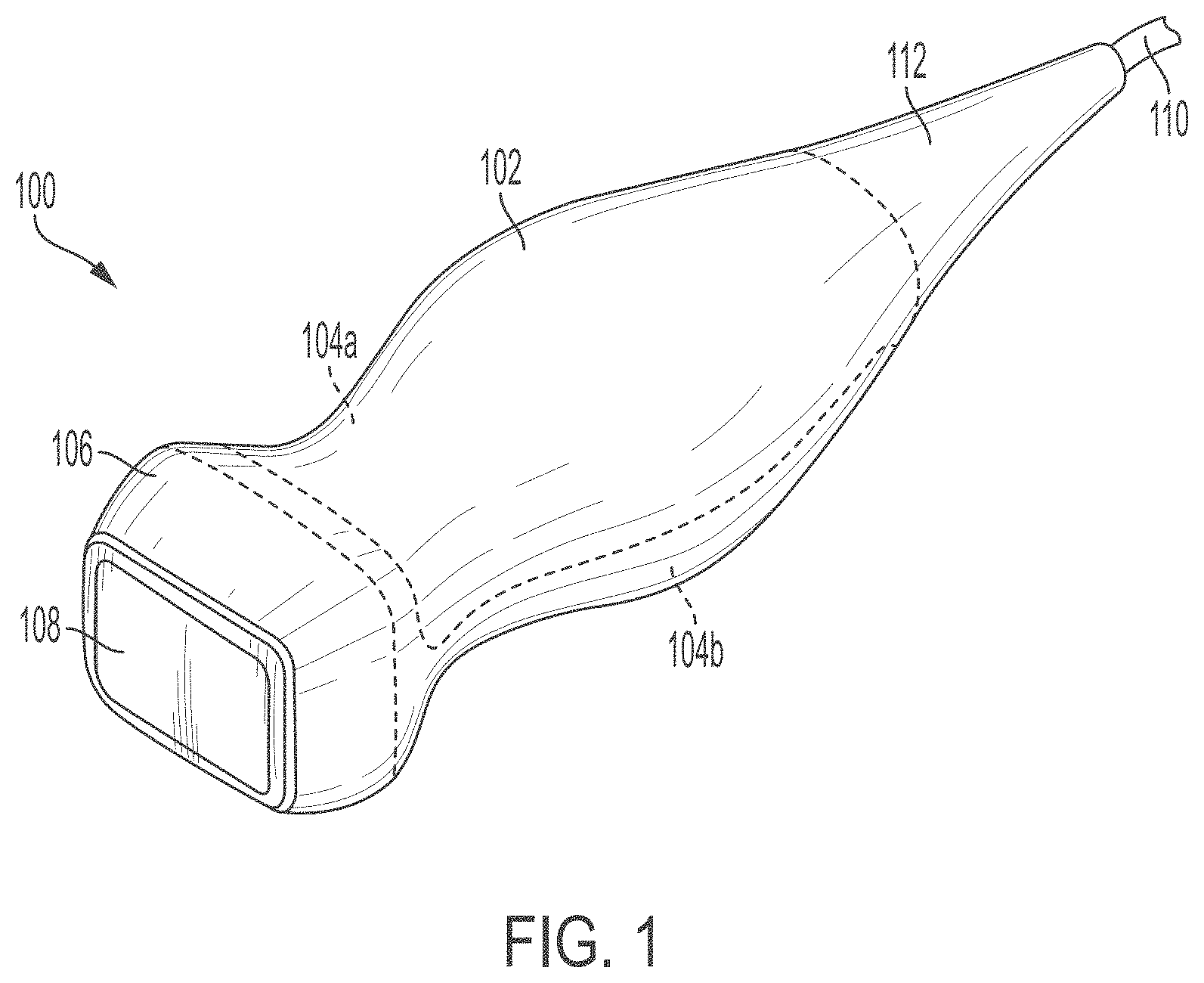 Patent US11779304 — Acoustic damping for ultrasound imaging devices — Figure 1