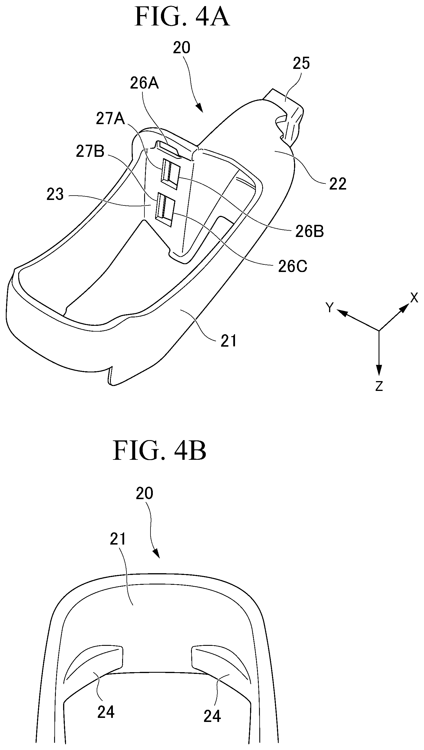 Patent US11779305 Figure 4 – Puncture adapter, ultrasonic probe, and ultrasonic probe unit for needle guide attachment
