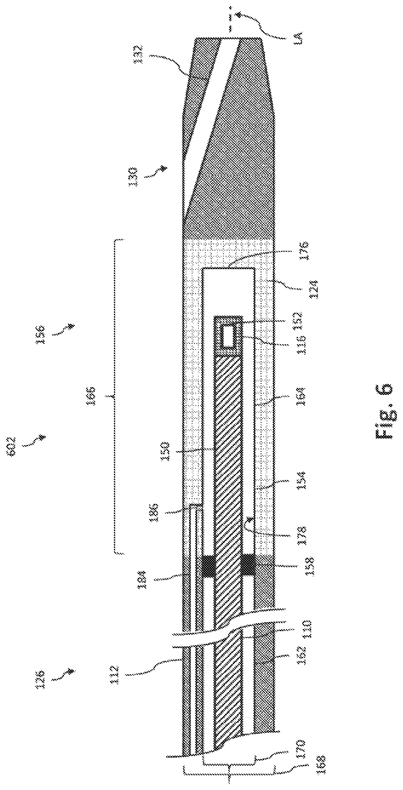 Patent US11779307 Figure 6 – Intravascular device with captively-held filling
