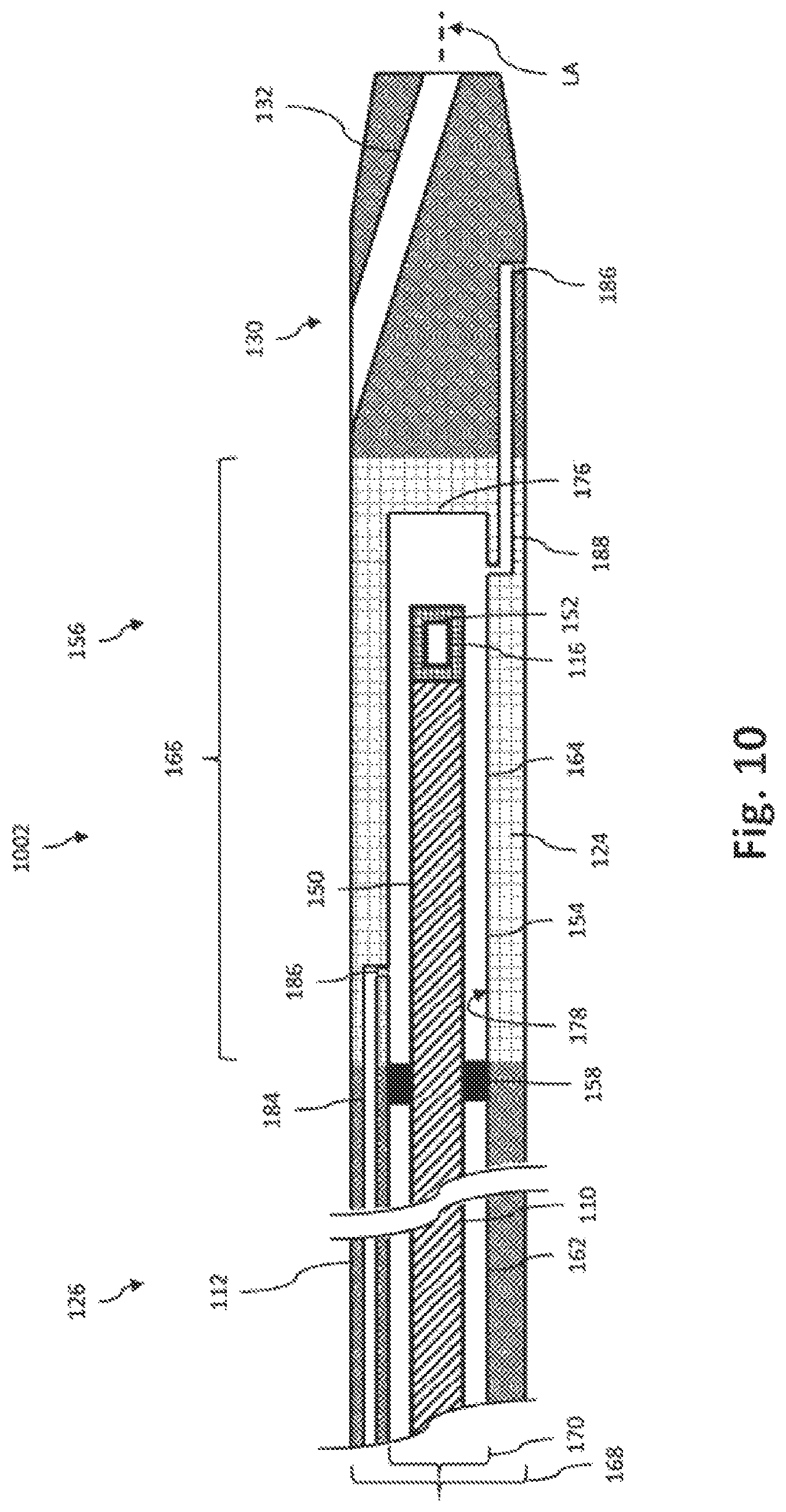 Patent US11779307 Figure 10 – Intravascular device with captively-held filling