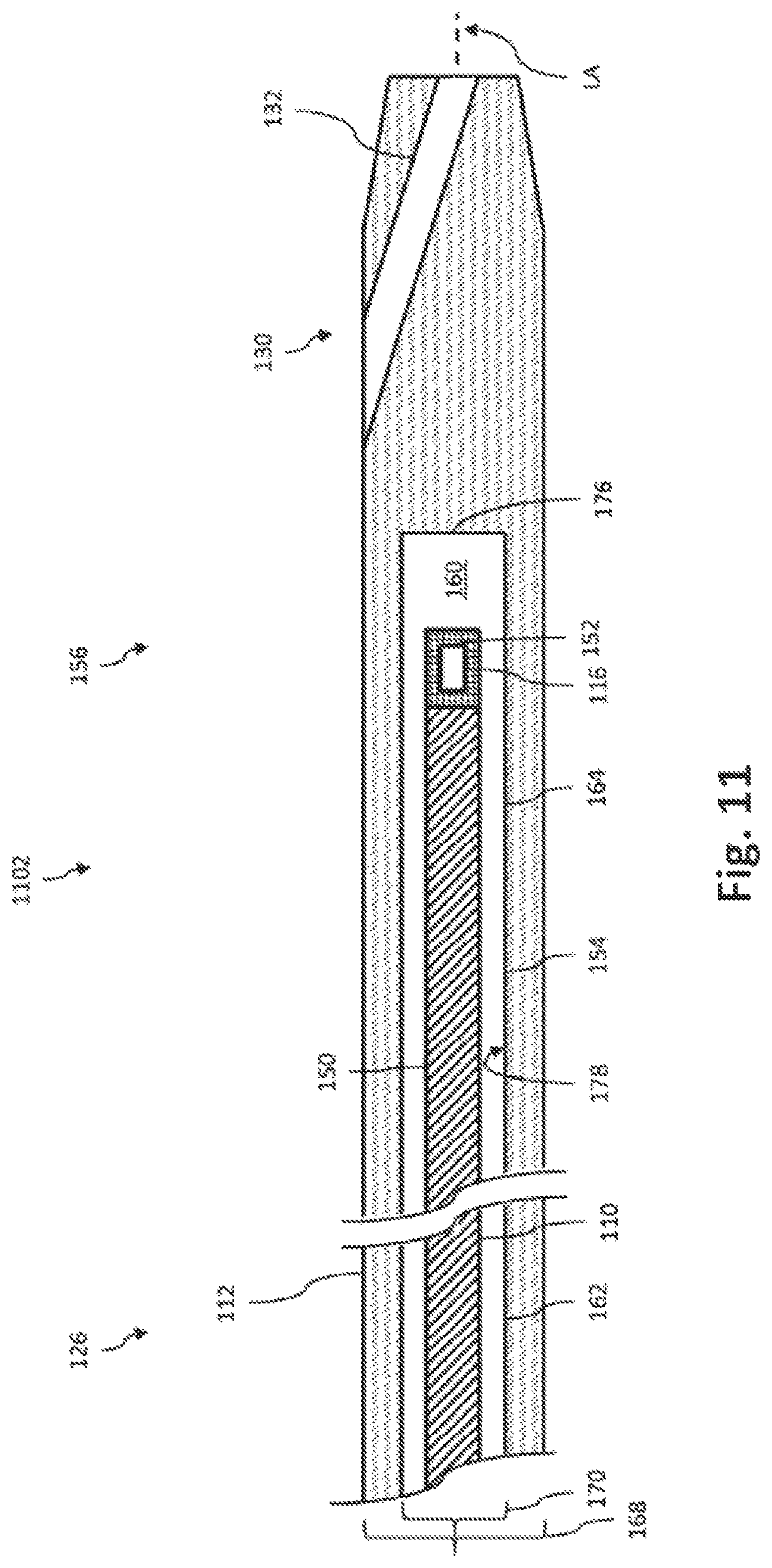 Patent US11779307 Figure 11 – Intravascular device with captively-held filling