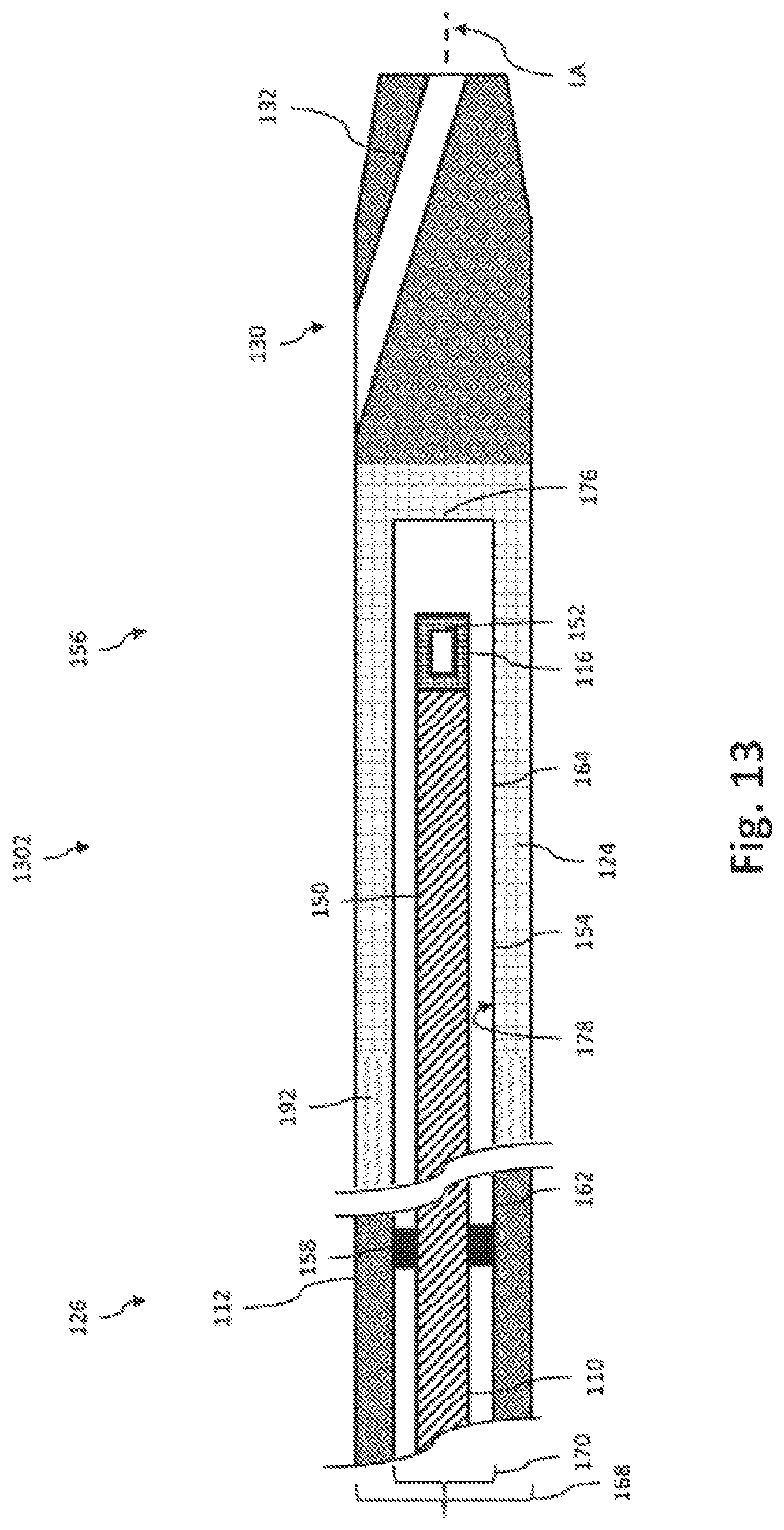 Patent US11779307 Figure 13 – Intravascular device with captively-held filling