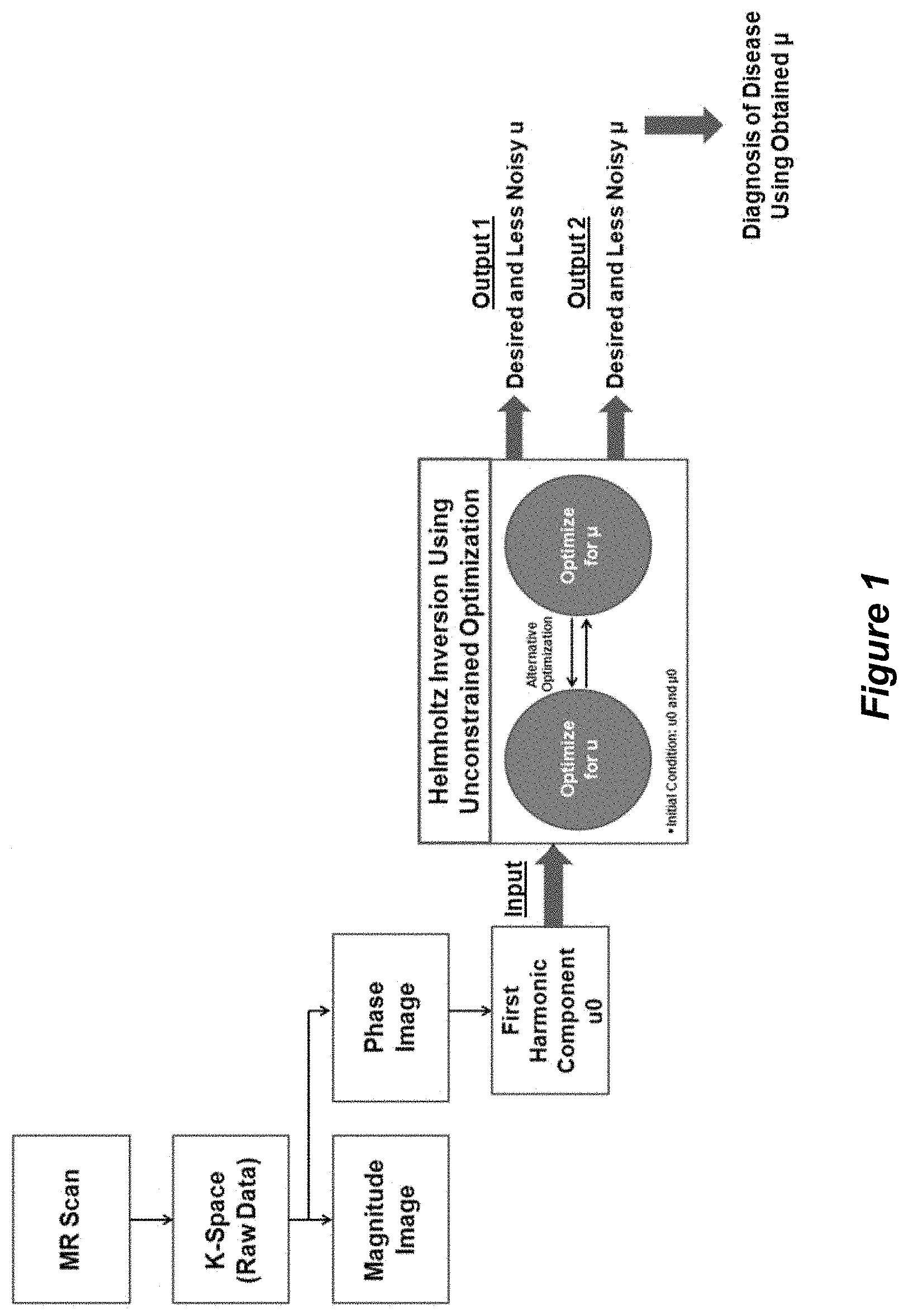 Patent US11779310 Figure 1 – Systems and methods for magnetic resonance elastography with unconstrained optimization inversion